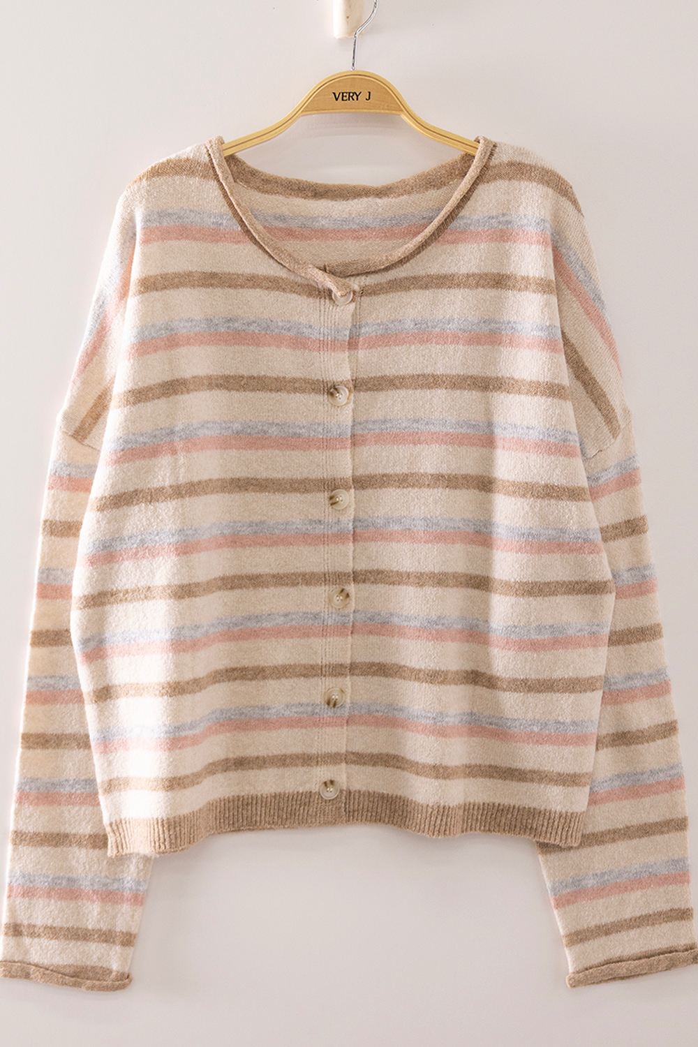 Oatmeal + Blush Cardigan