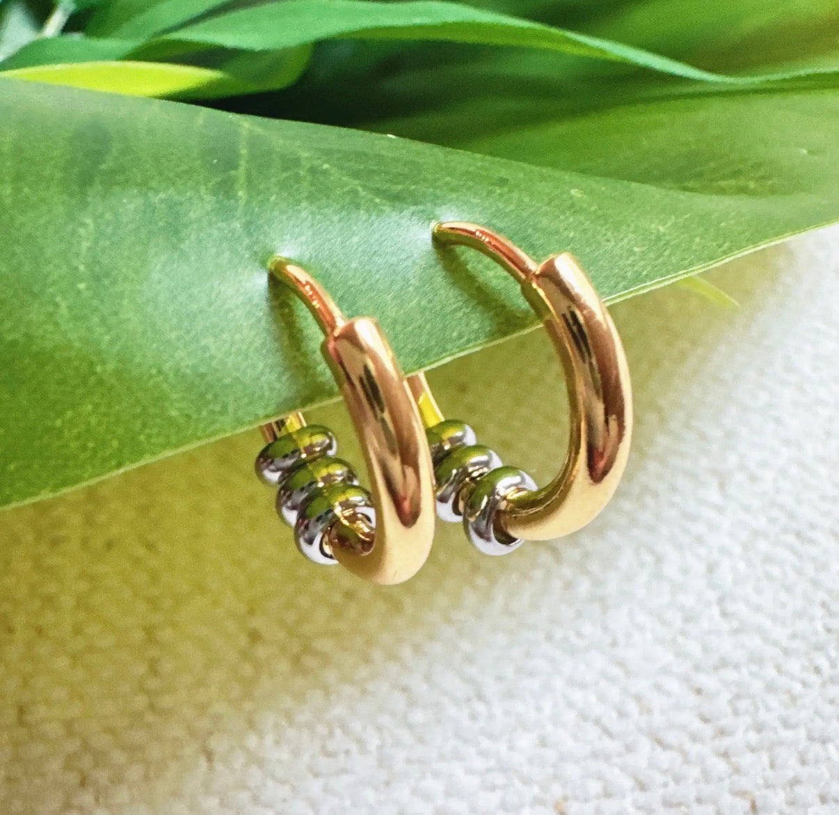Two-Tone Hoop Earrings