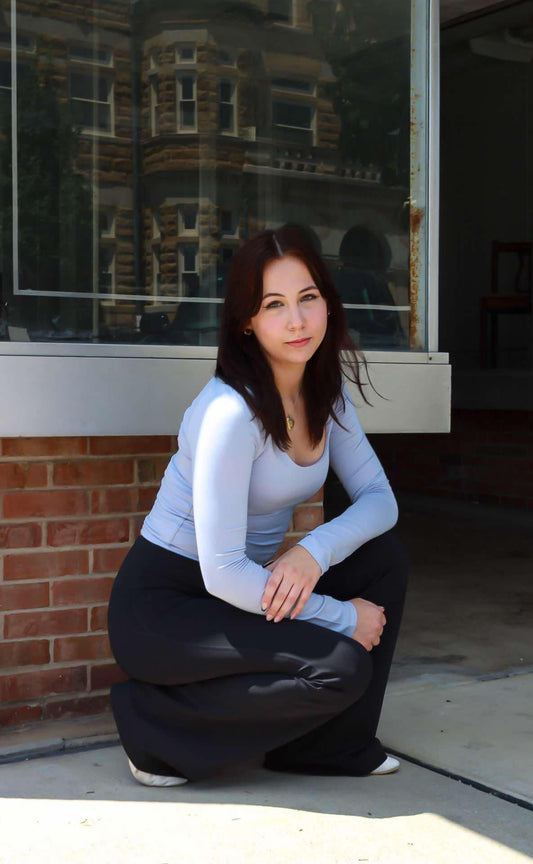 Blue Long Sleeve Top