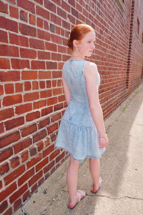 Ella Denim Flared Hem Dress