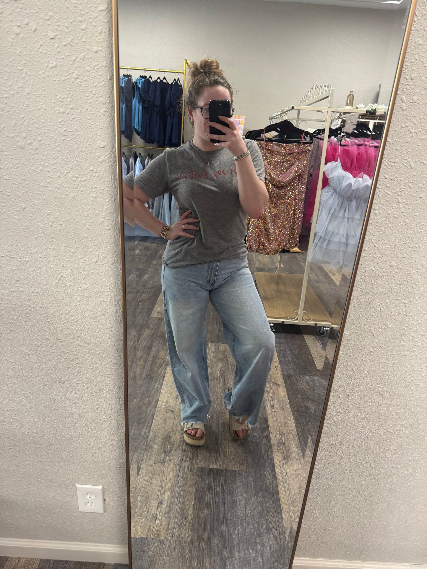 Vervet Wide Leg Raw Hem Jean