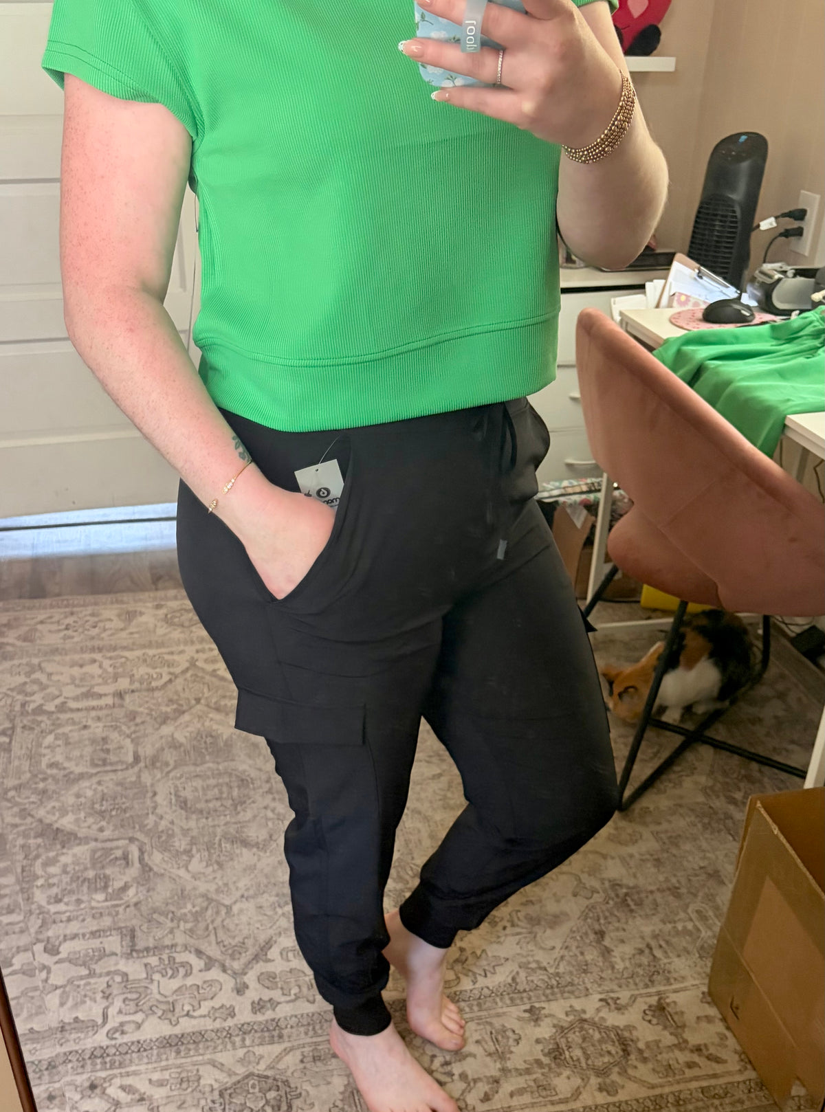 Black Sport Cargo Jogger