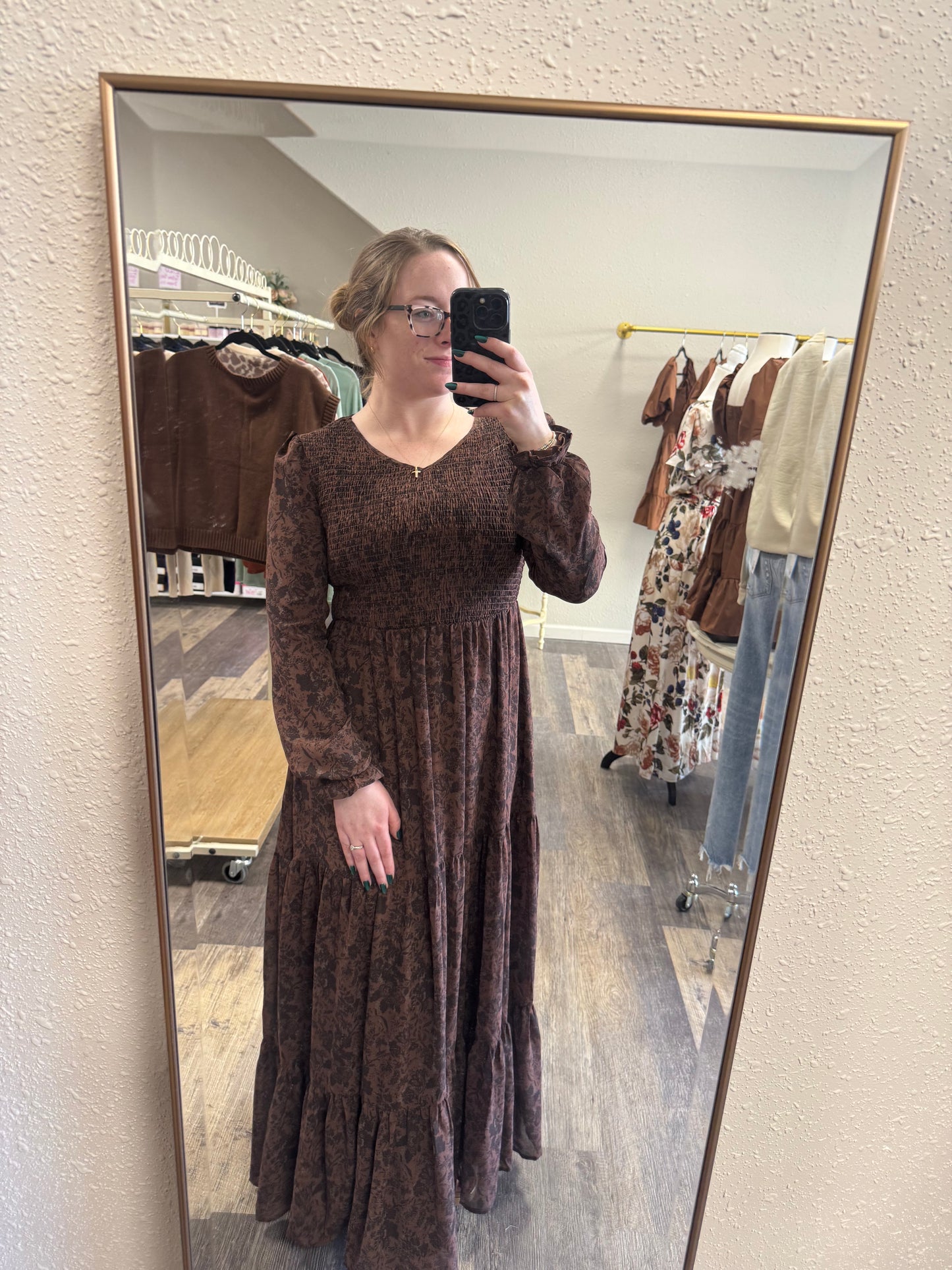 Aurora Brown Floral Maxi