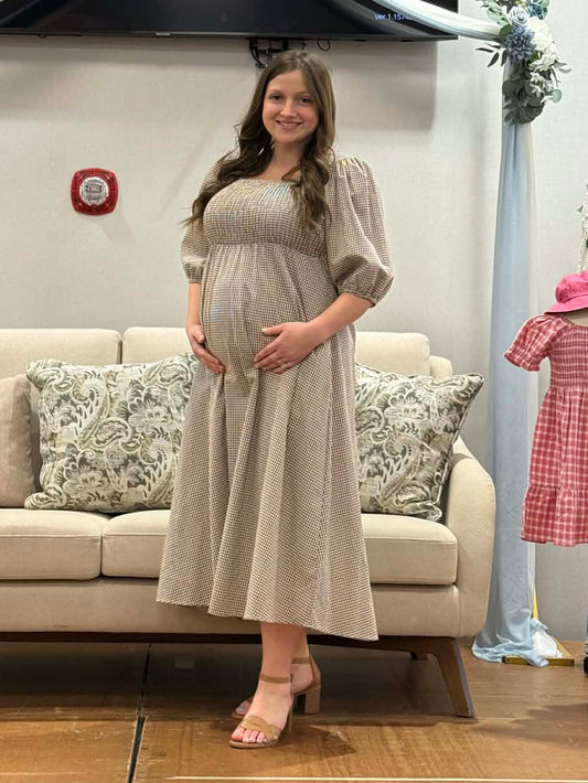 Kayleen Gingham Smocked Dress