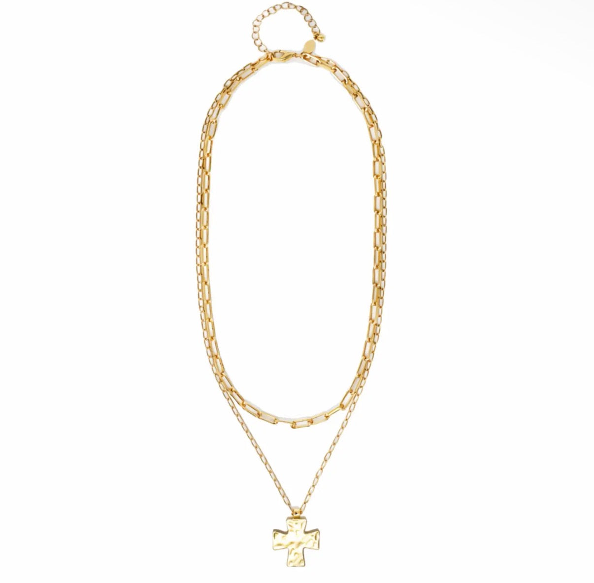 Hammered Cross Necklace