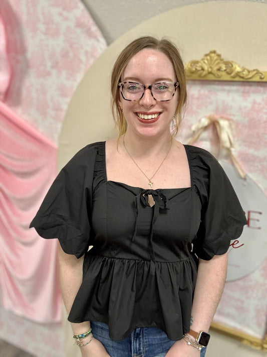 Black Peplum Blouse