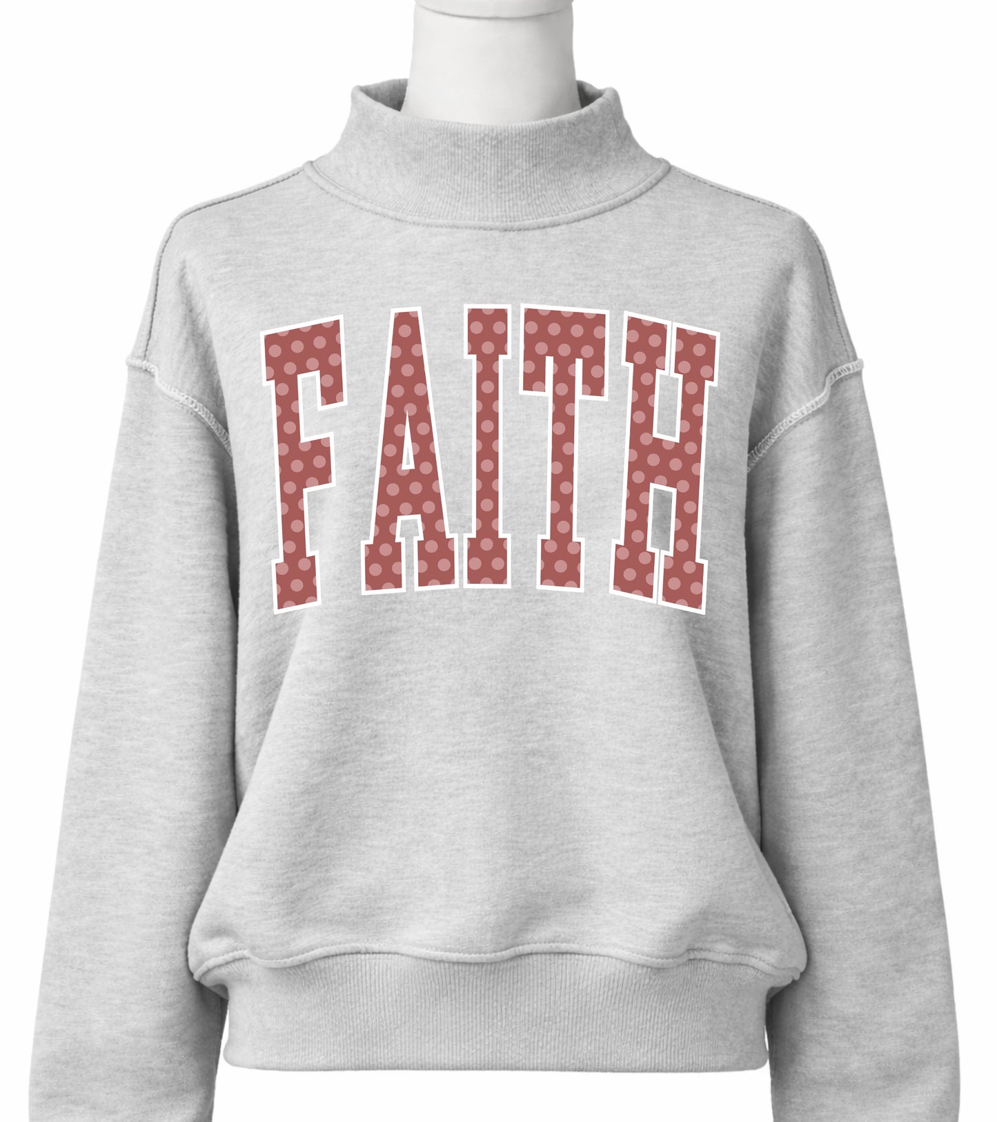 Faith Polka Dot Mockneck Pullover