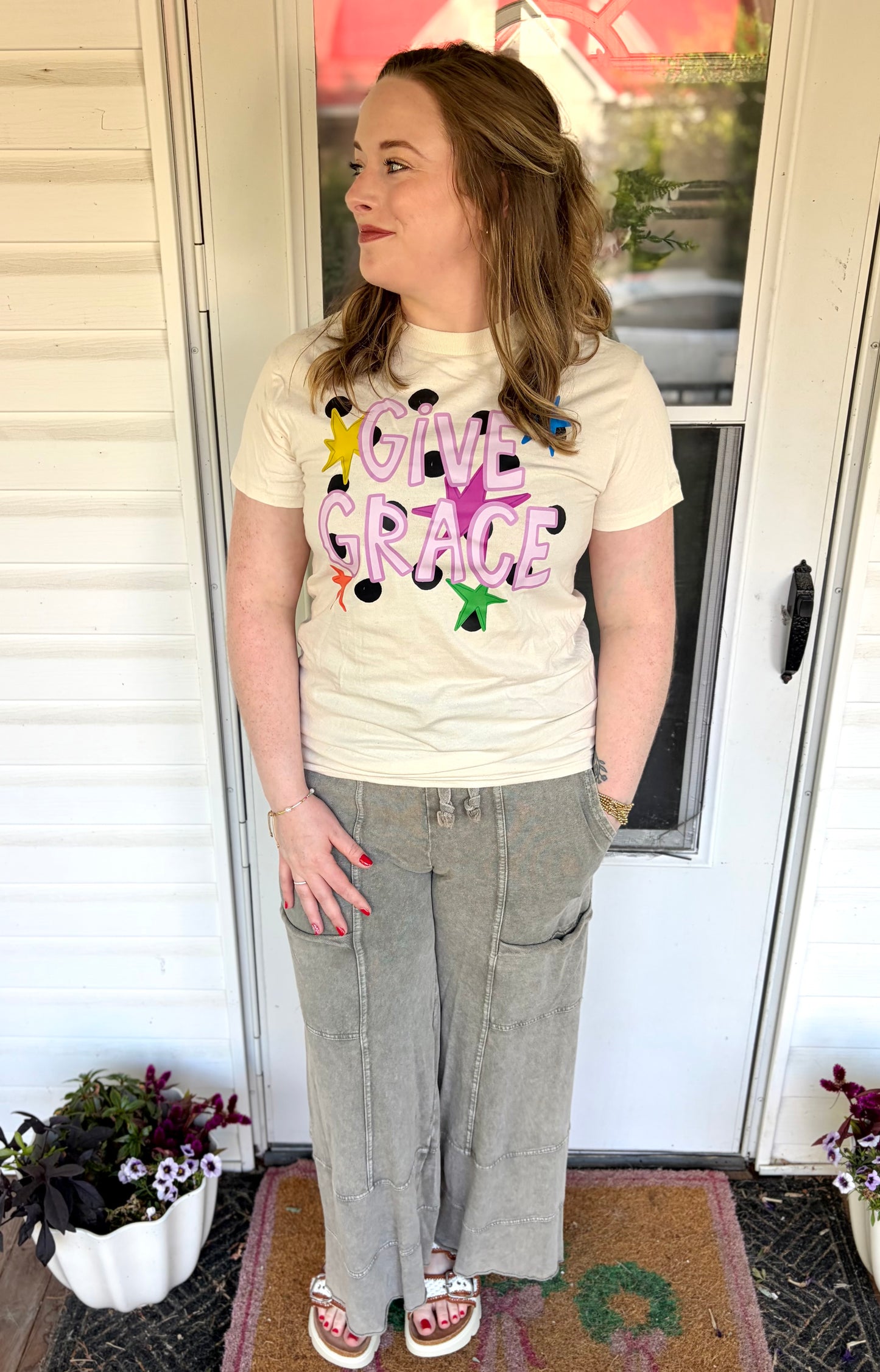Easel French Terry Wide Leg Pant