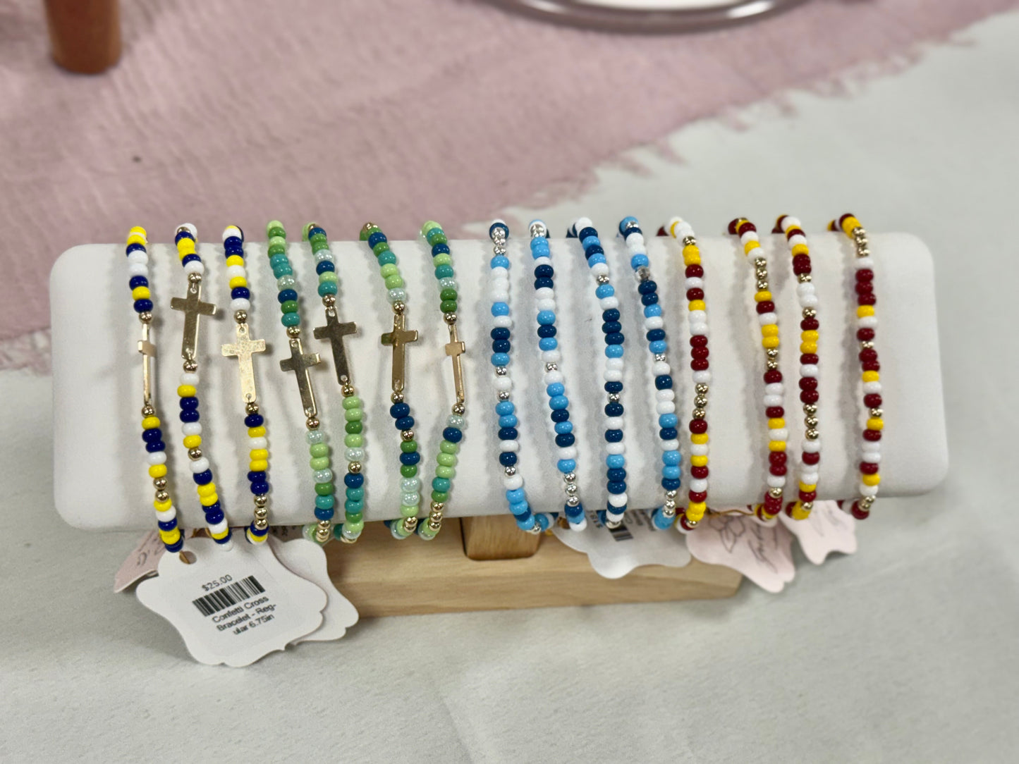 Red, Yellow & White Confetti Bracelet (CHS)