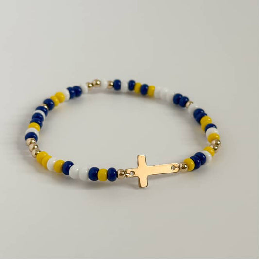 Navy & Yellow Gold Confetti Bracelets (St. John’s)