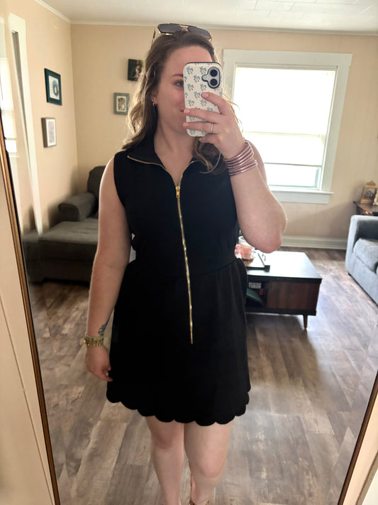 Scalloped Scuba Dress
