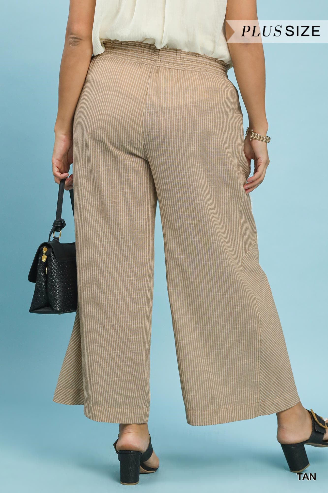 Plus Linen Wide Leg Pants
