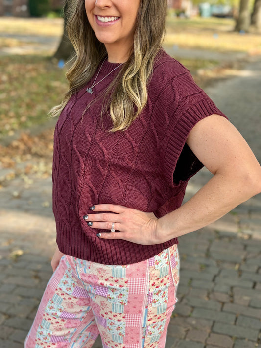 Cherry Cable Knit Sweater