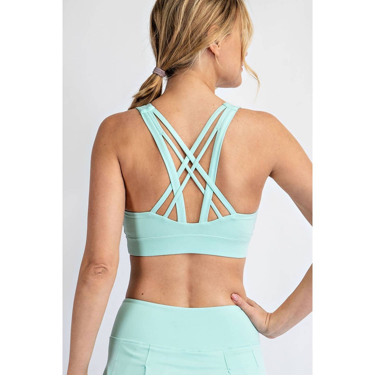ACTIVE CRISS CROSS SPORTSBRA: Java / M - Mila Rose Boutique, LLC
