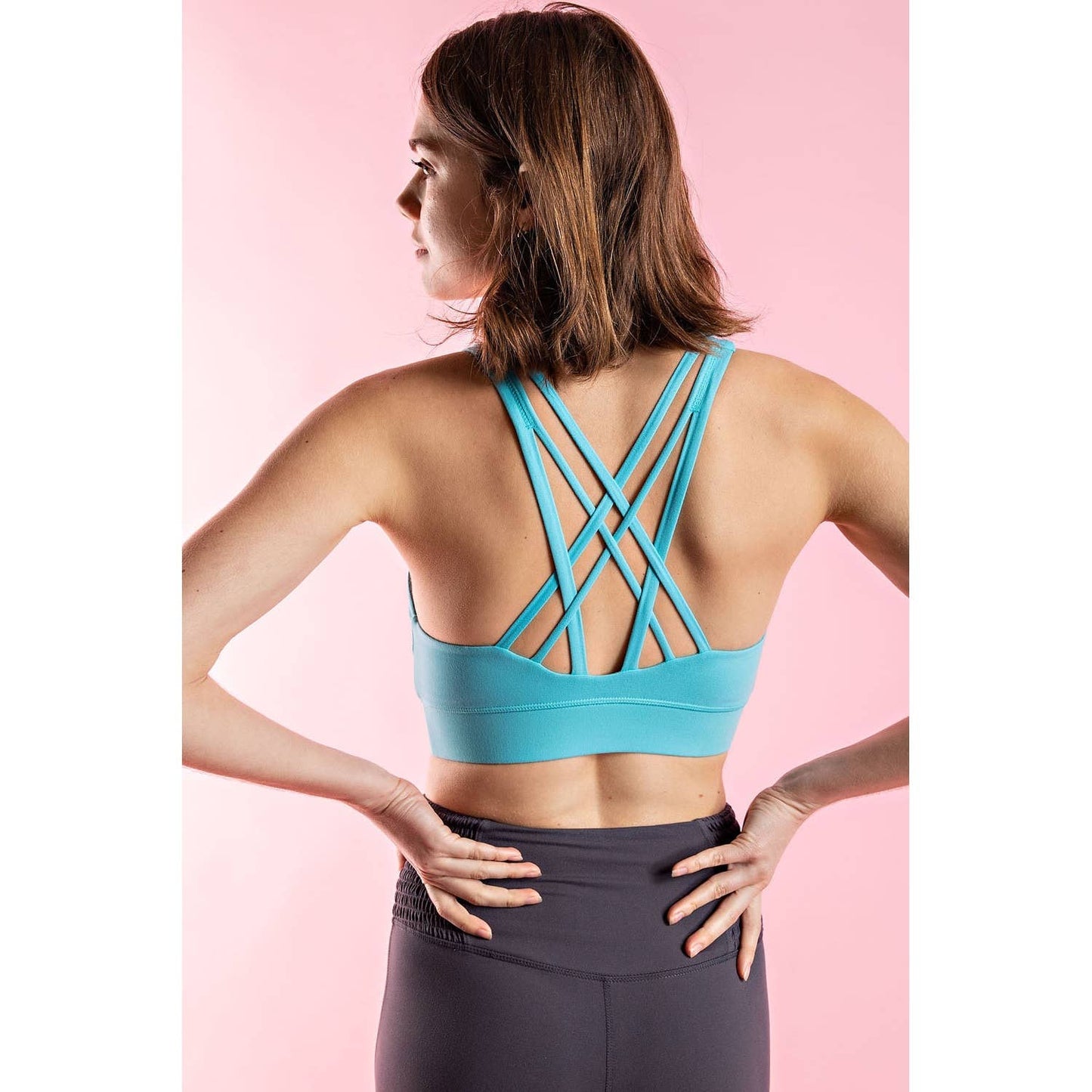 ACTIVE CRISS CROSS SPORTSBRA: Java / M - Mila Rose Boutique, LLC