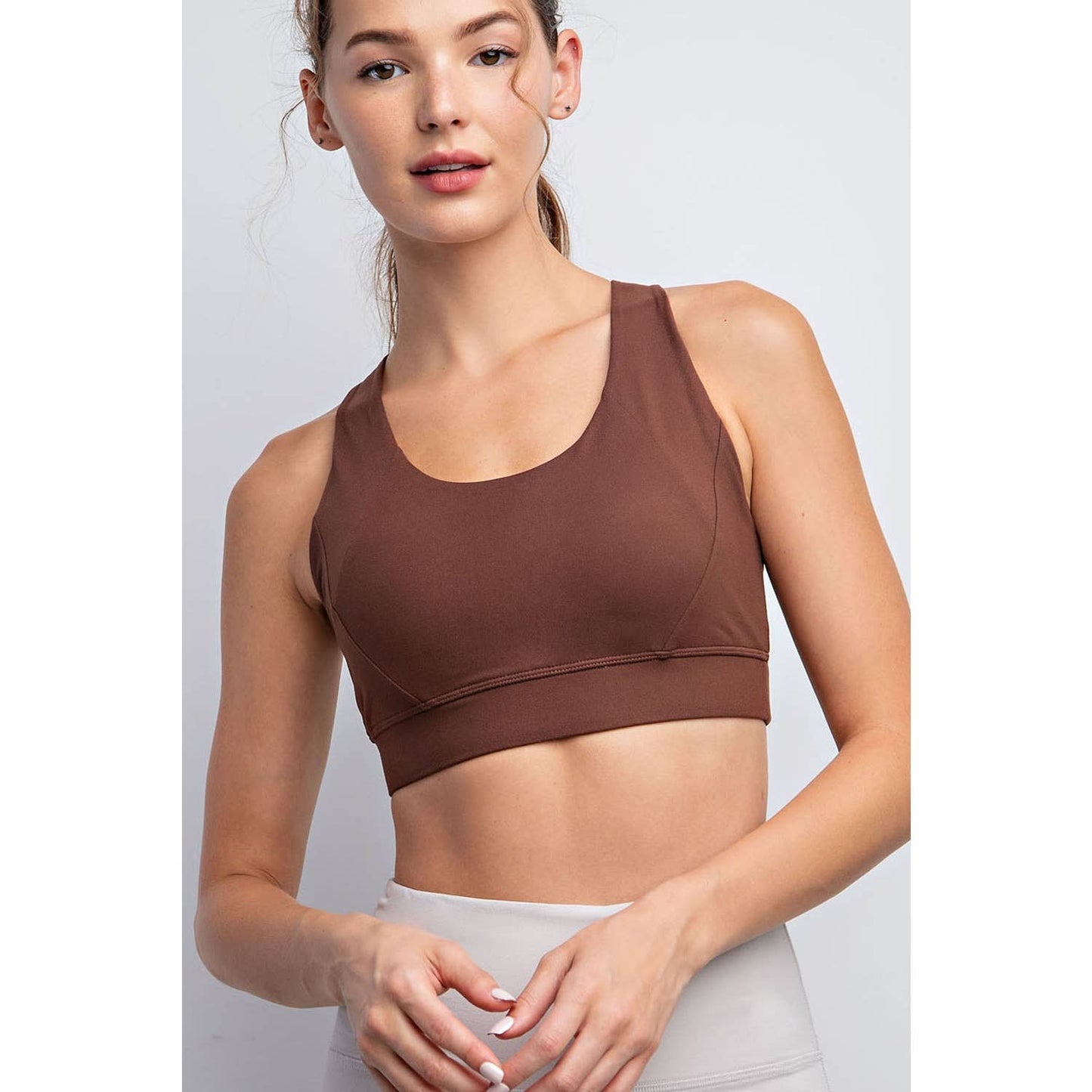 ACTIVE CRISS CROSS SPORTSBRA: Java / M - Mila Rose Boutique, LLC