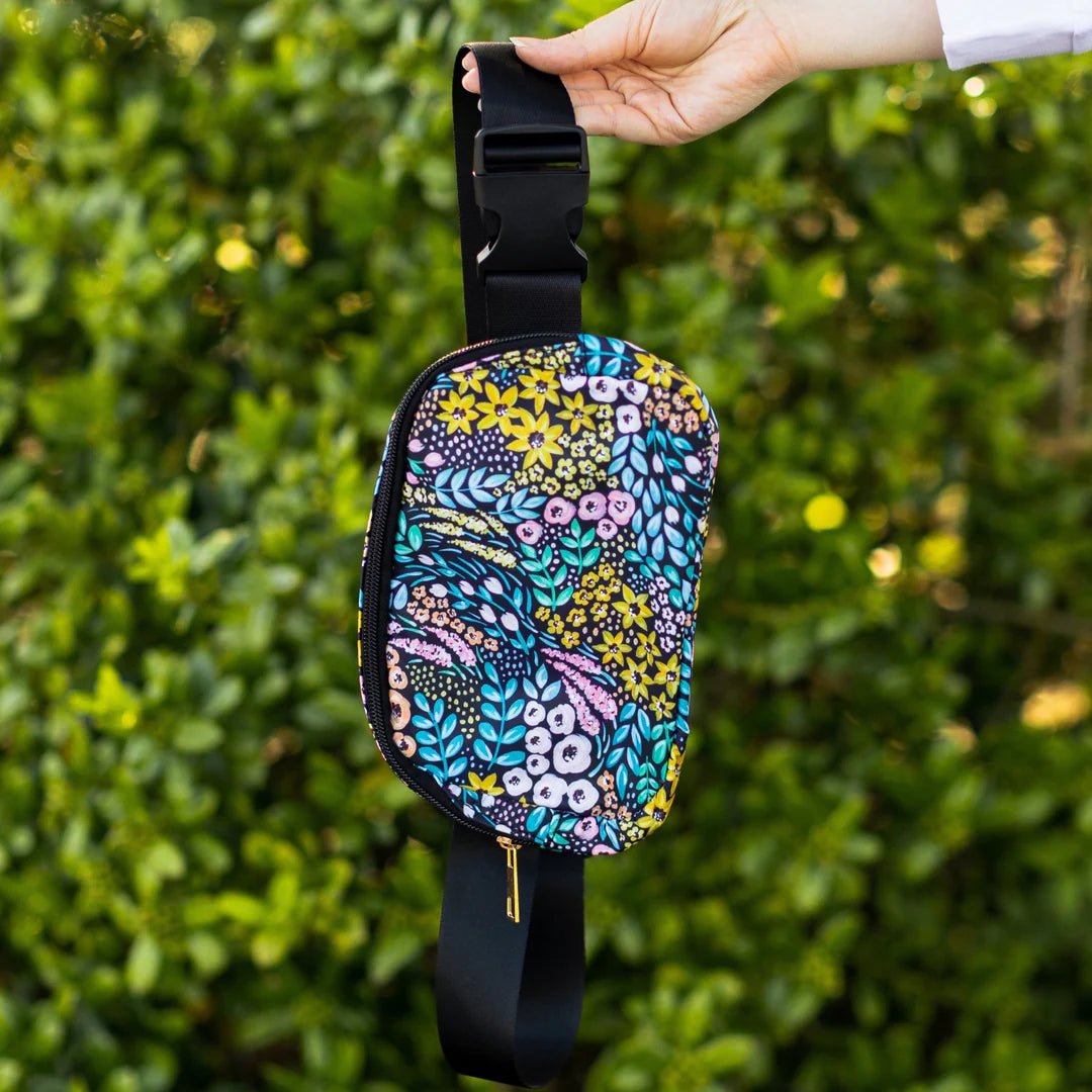 Black Floral Belt Bag - Mila Rose Boutique, LLC