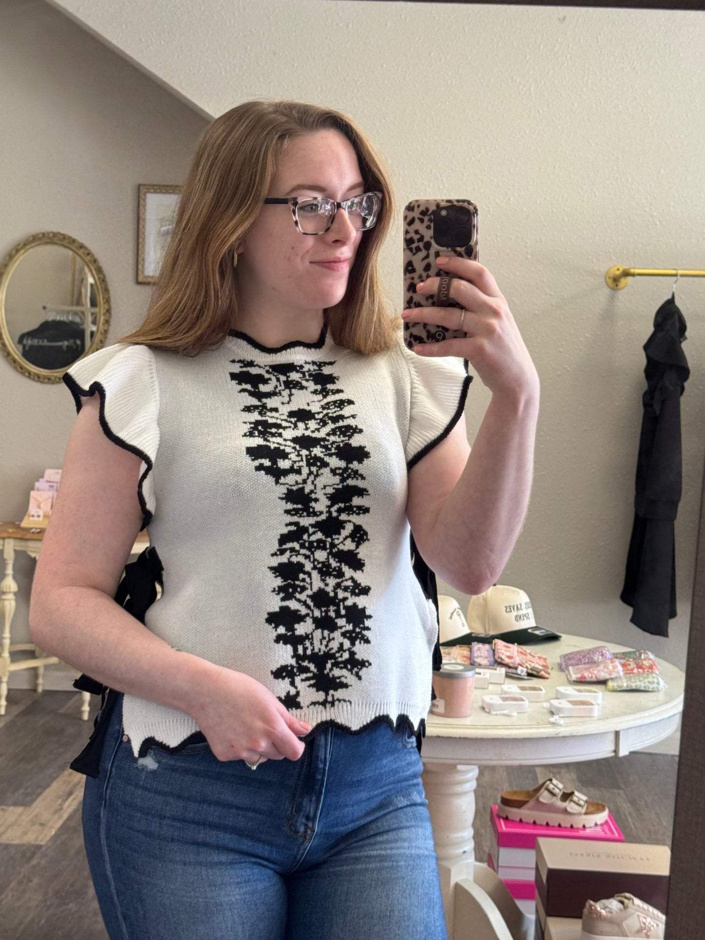 Bohemian Floral Sweater Vest - Mila Rose Boutique, LLC