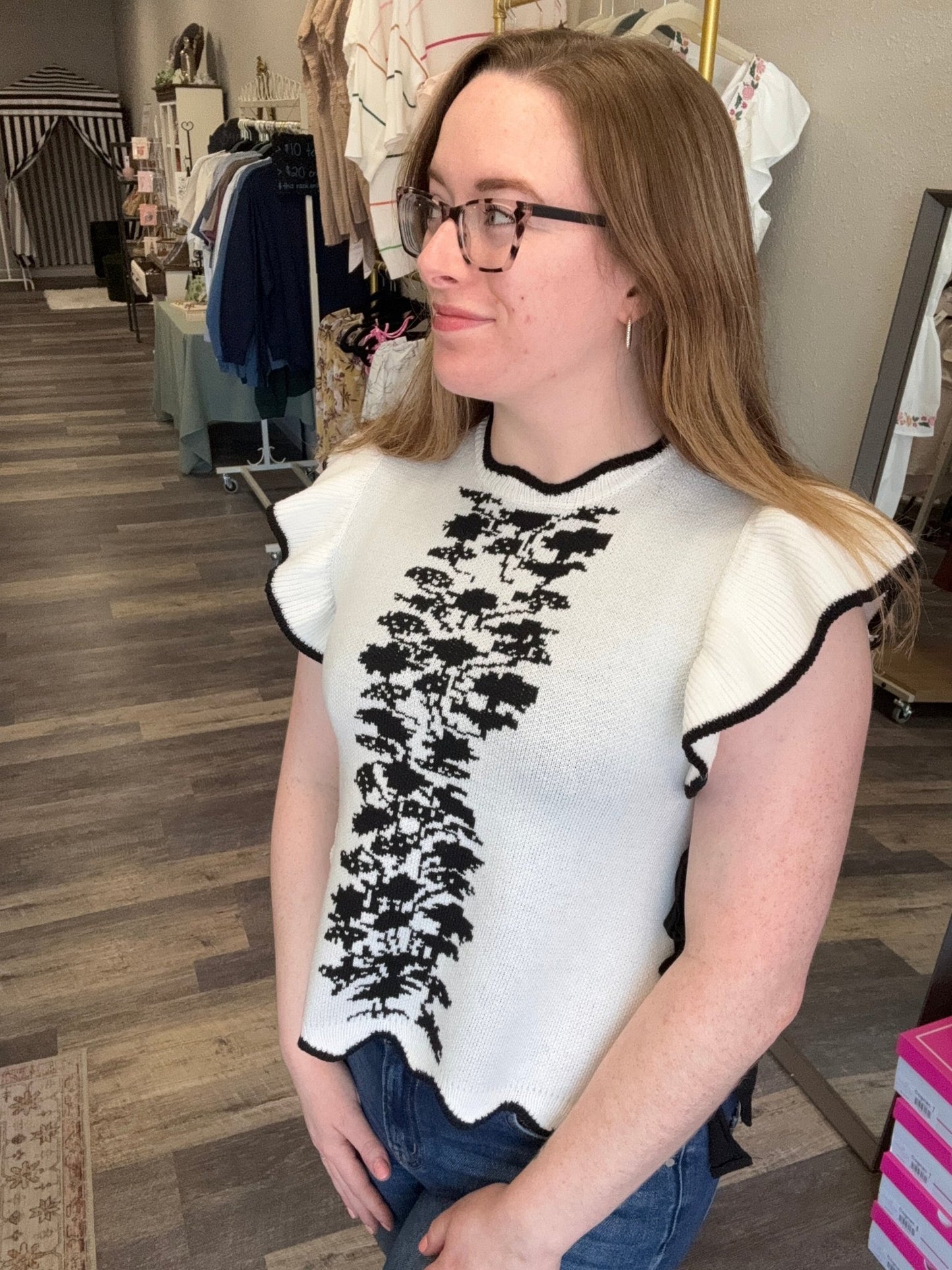 Bohemian Floral Sweater Vest - Mila Rose Boutique, LLC