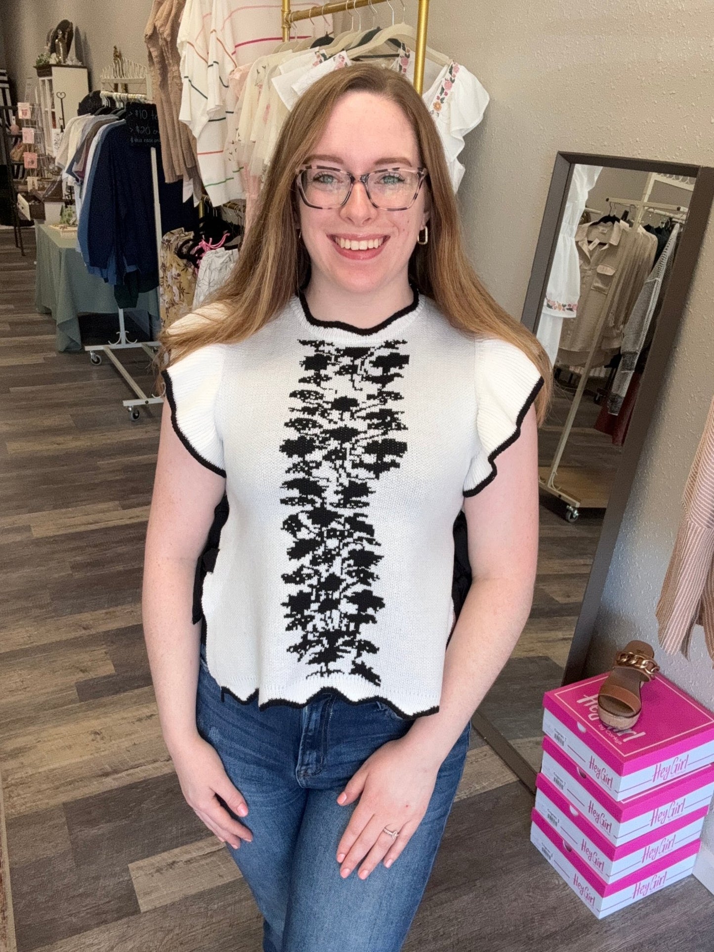 Bohemian Floral Sweater Vest - Mila Rose Boutique, LLC