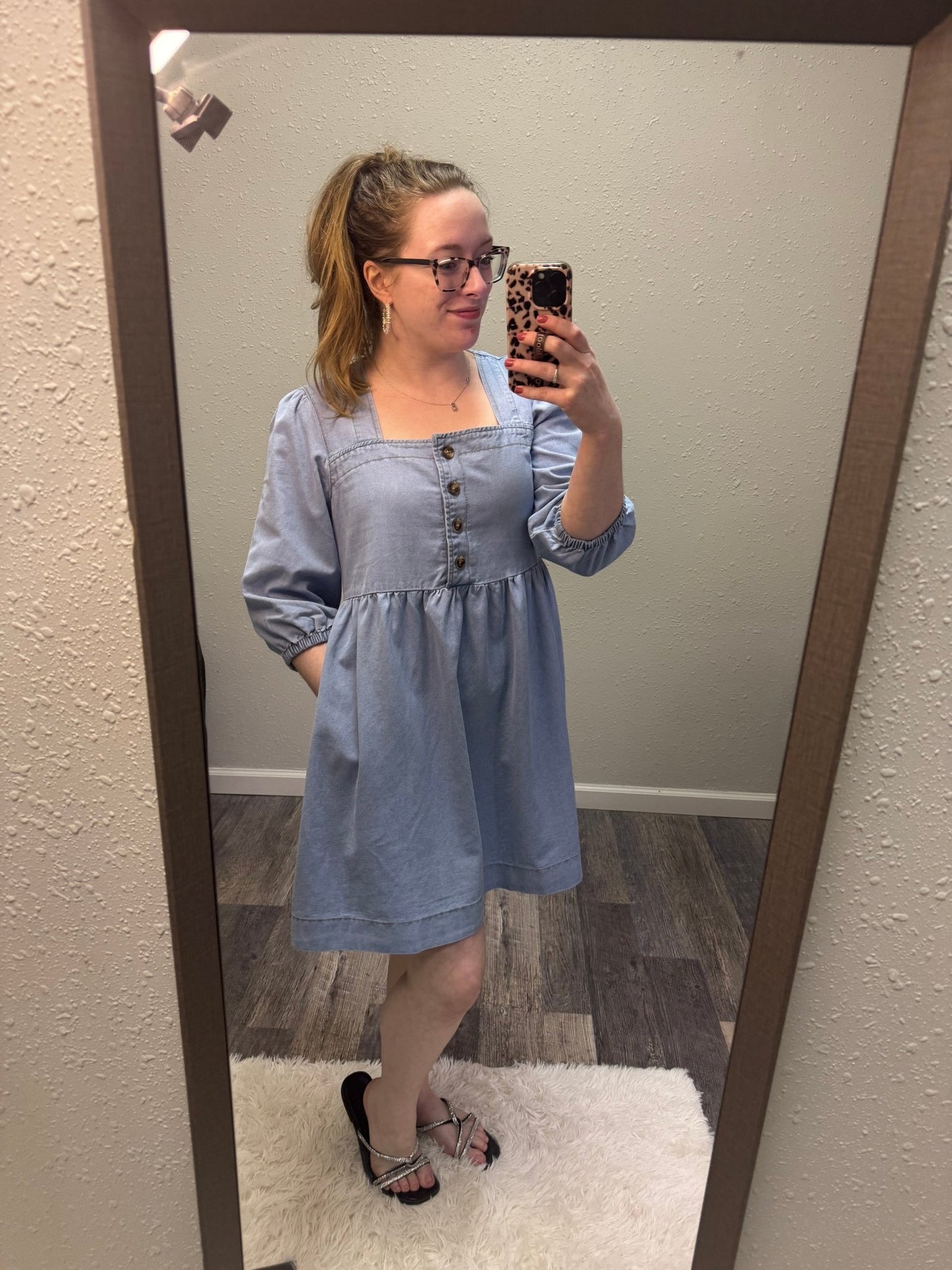 Denim Empire Sleeve Dress - Mila Rose Boutique, LLC