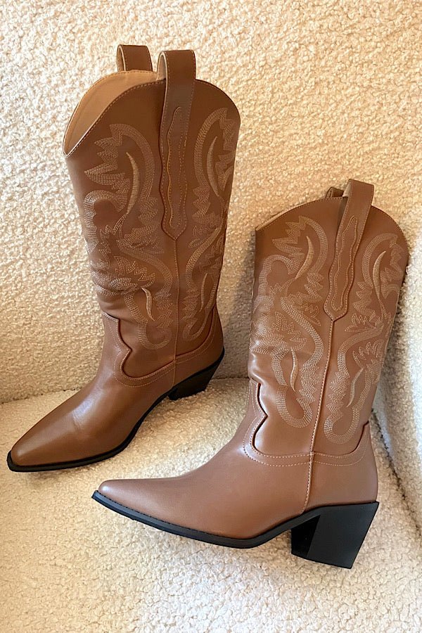 Dolly Brown Western Boots - Mila Rose Boutique, LLC