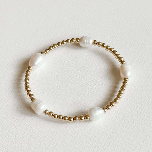 Freshwater Pearl Gold Bracelet - Mila Rose Boutique, LLCFreshwater Pearl Gold Bracelet