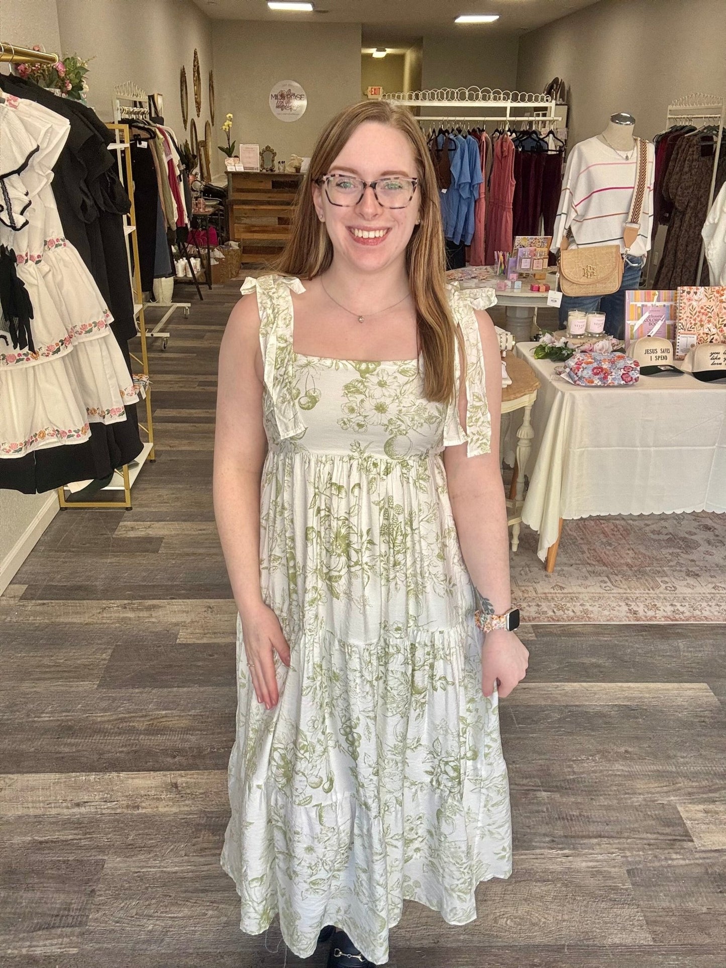 Fruit Blossom Tiered Dress - Mila Rose Boutique, LLC