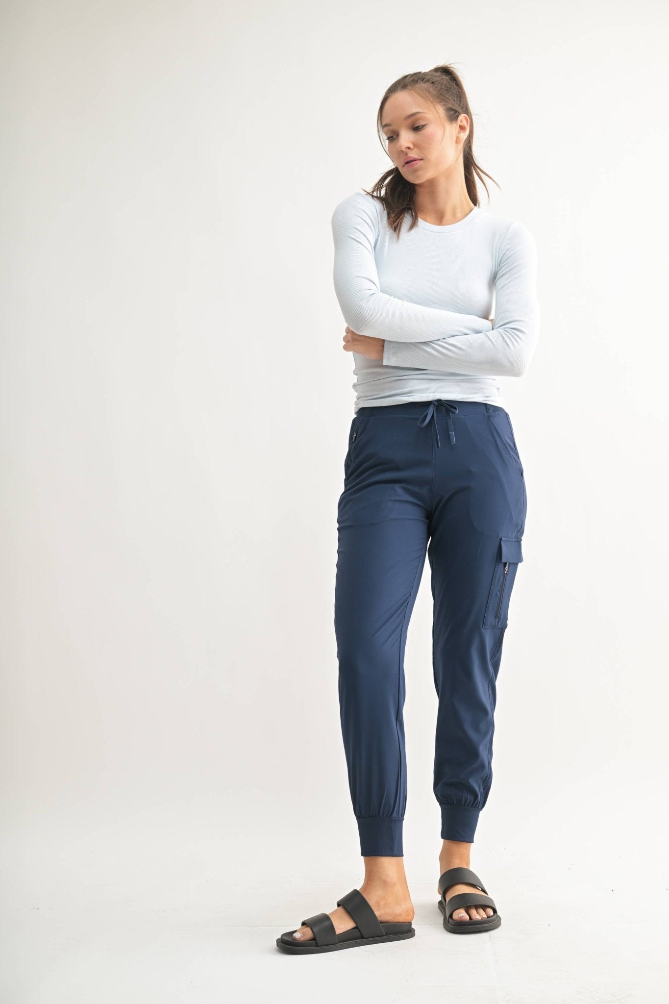 High - Waisted Capri Active Joggers: Black - Mila Rose Boutique, LLC