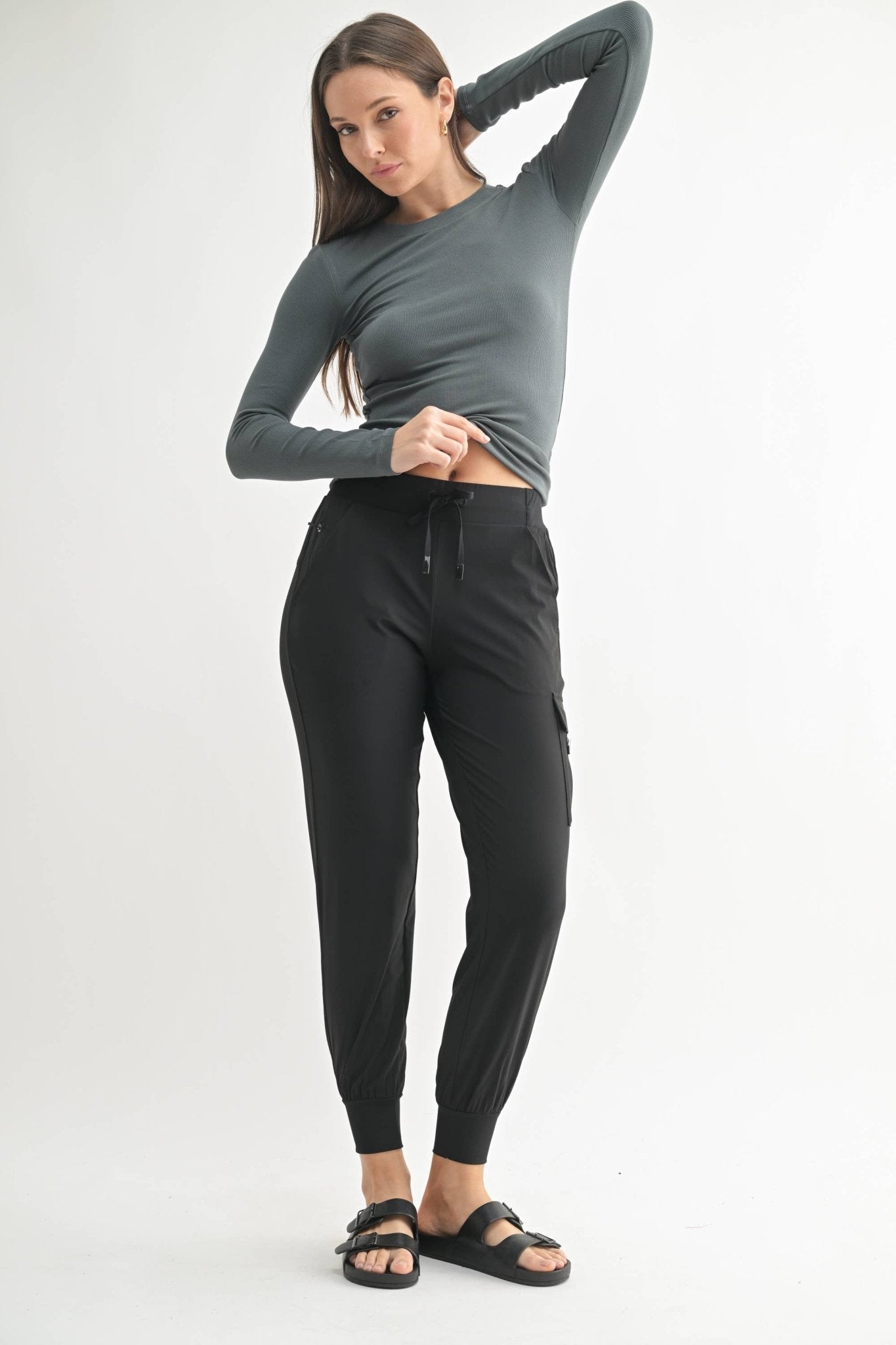 High - Waisted Capri Active Joggers: Black - Mila Rose Boutique, LLC