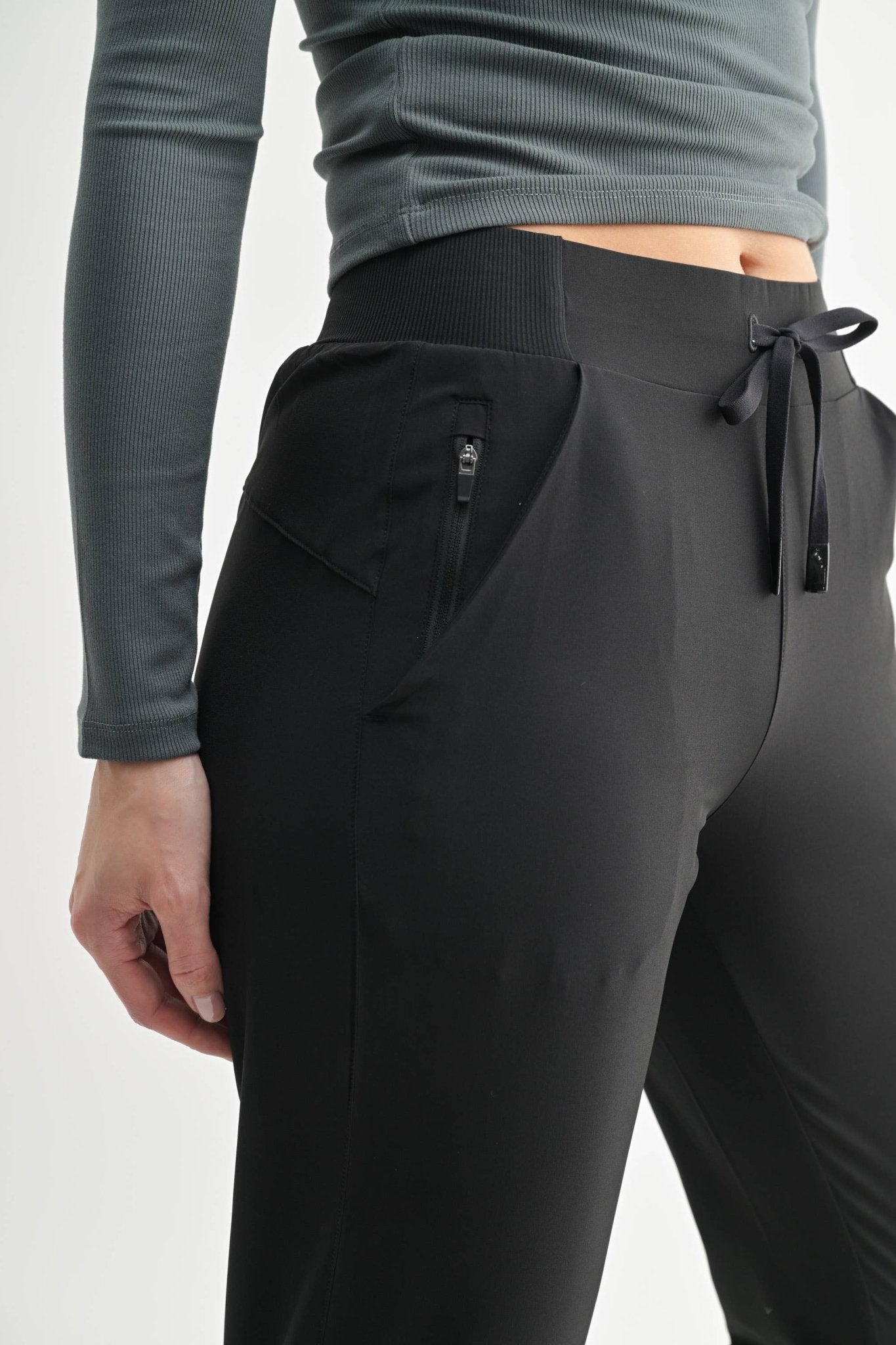 High - Waisted Capri Active Joggers: Black - Mila Rose Boutique, LLC