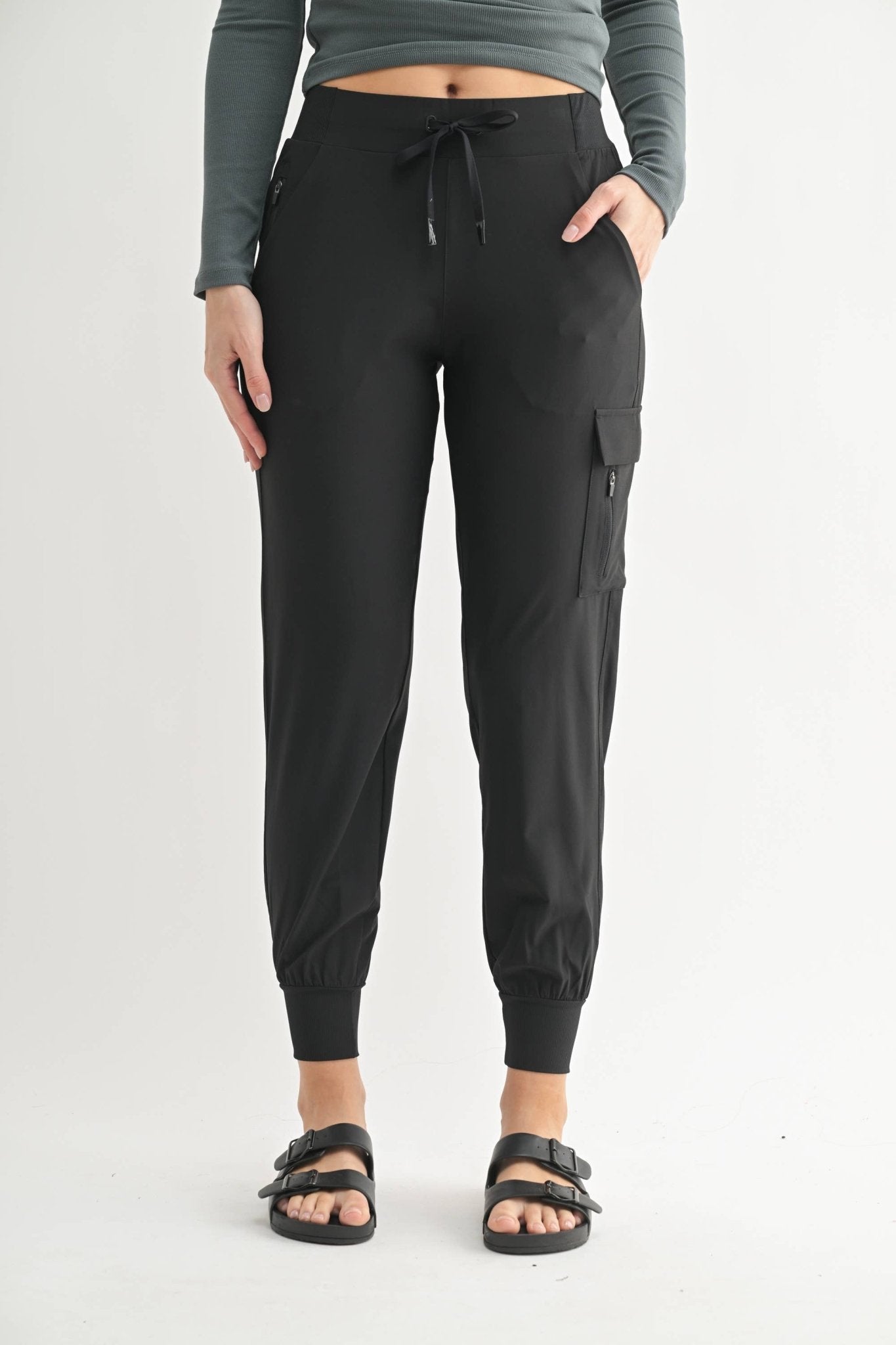 High - Waisted Capri Active Joggers: Black - Mila Rose Boutique, LLC