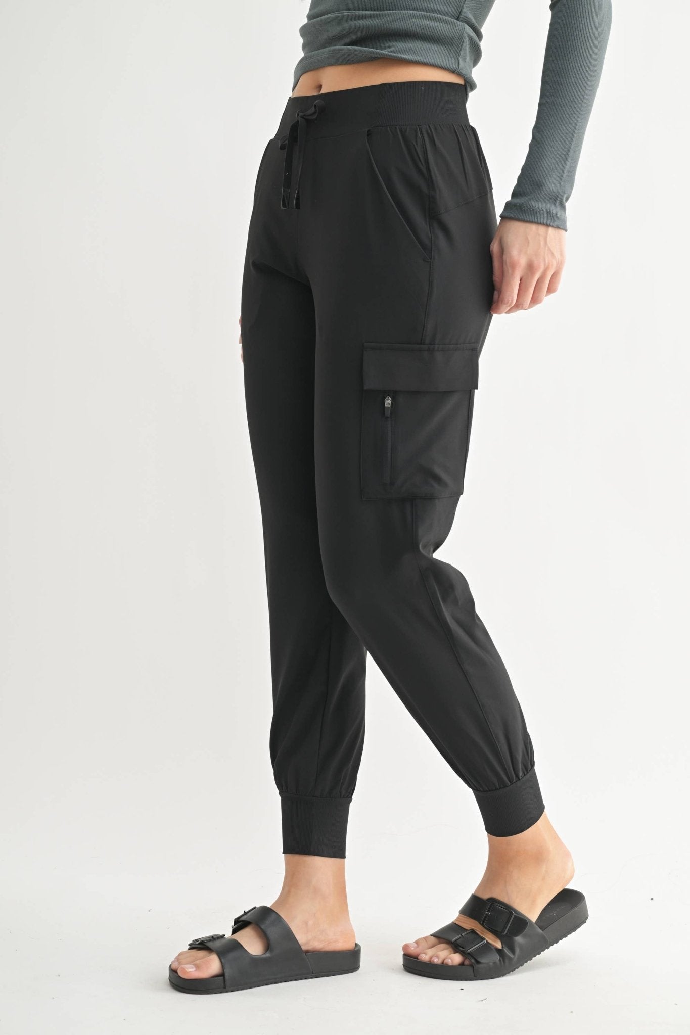 High - Waisted Capri Active Joggers: Black - Mila Rose Boutique, LLC