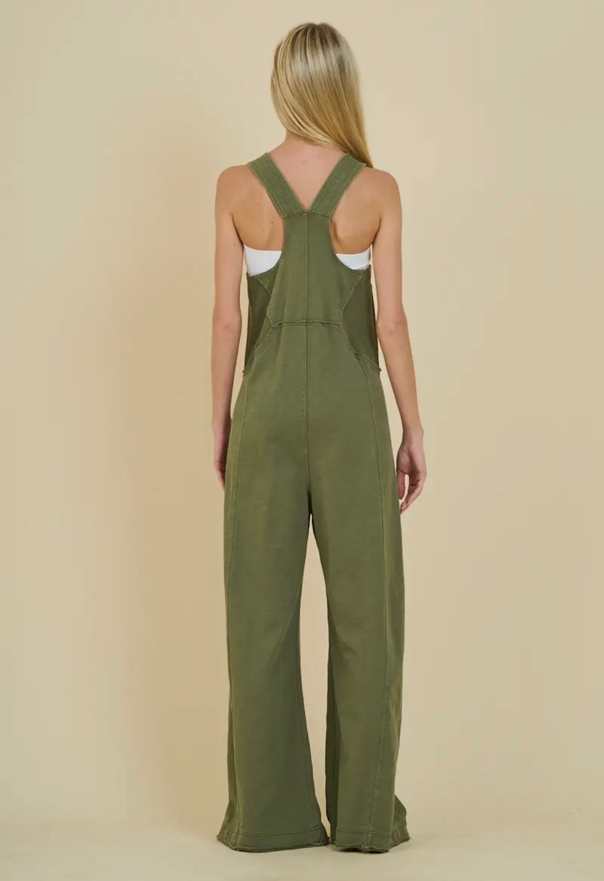 Olive Vintage Wash Jumpsuit *PREORDER* - Mila Rose Boutique, LLCOlive Vintage Wash Jumpsuit *PREORDER*Small