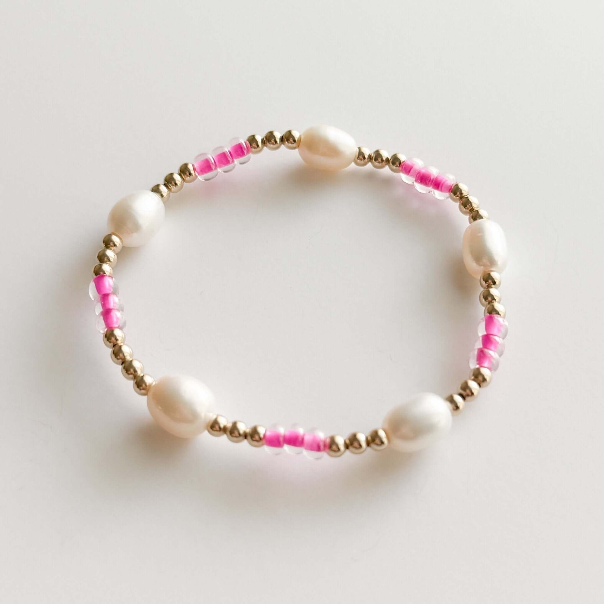 Pink Summer Days Lila Pearl Bracelet - Mila Rose Boutique, LLCPink Summer Days Lila Pearl Bracelet