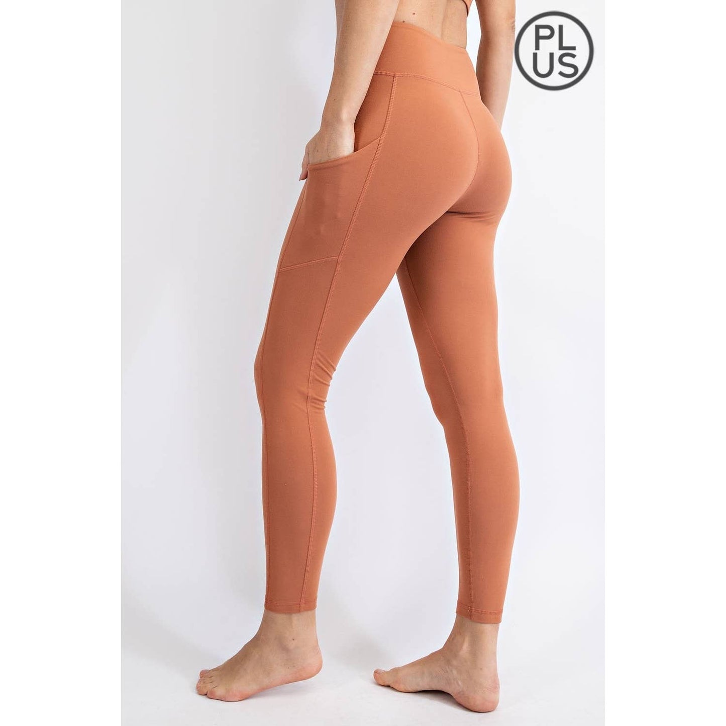 PLUS SIZE BUTTER BASIC LEGGINGS WITH POCKETS: Burgundy / 1X - Mila Rose Boutique, LLC
