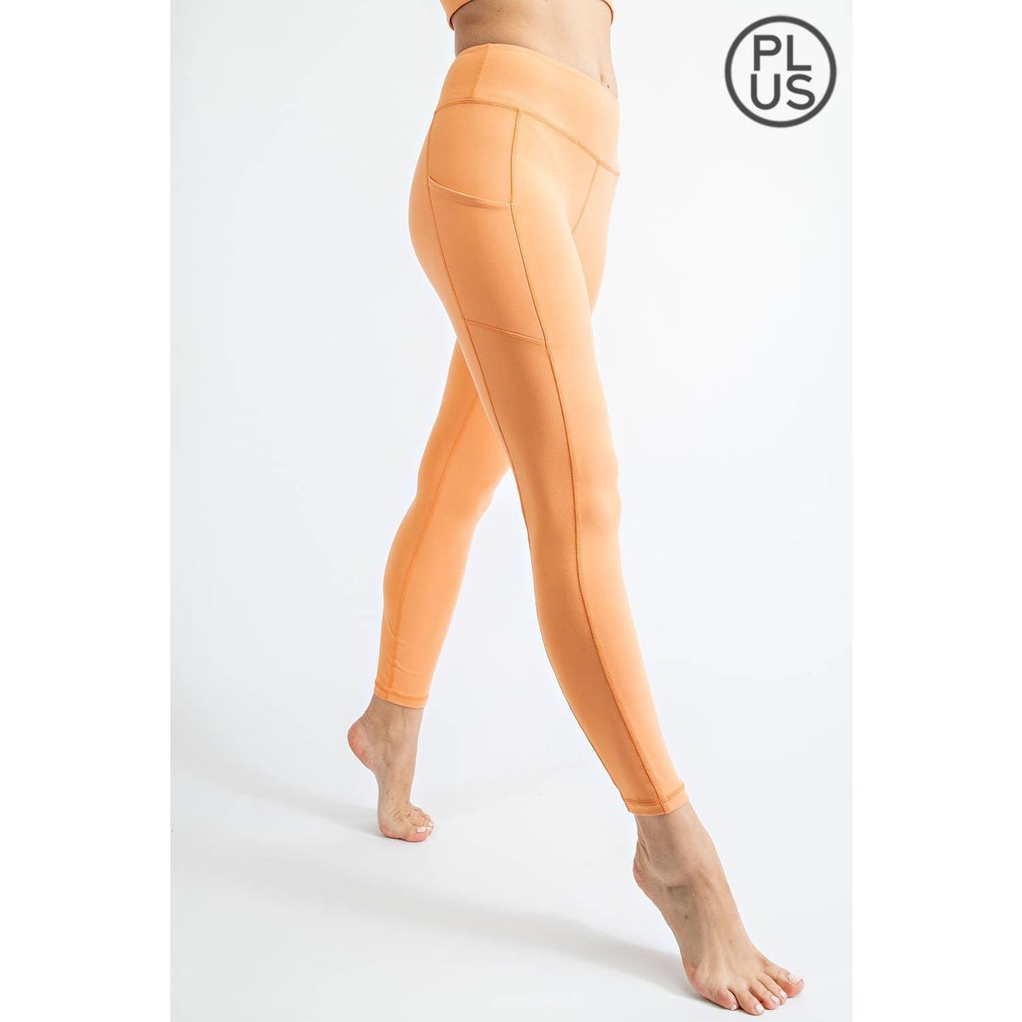 PLUS SIZE BUTTER BASIC LEGGINGS WITH POCKETS: Burgundy / 1X - Mila Rose Boutique, LLC