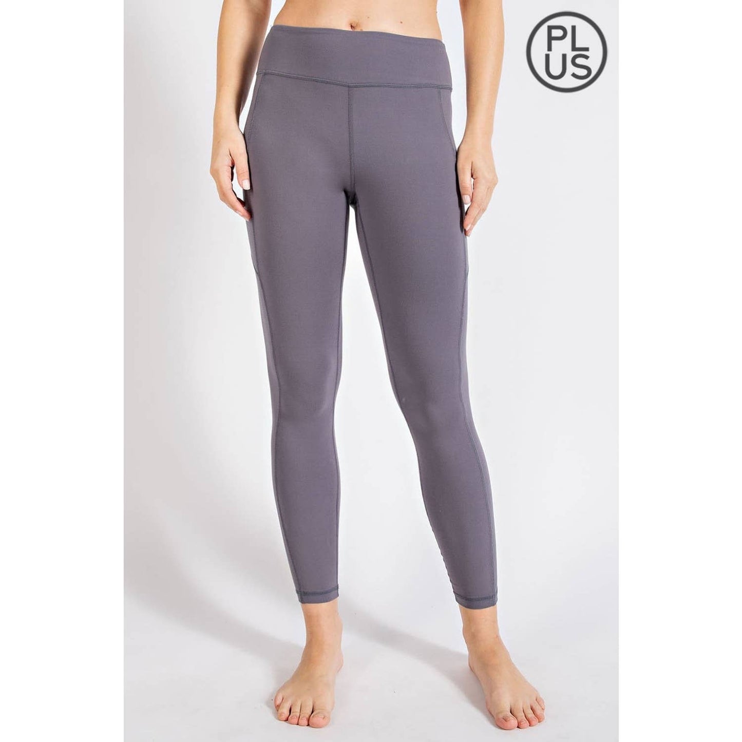 PLUS SIZE BUTTER BASIC LEGGINGS WITH POCKETS: Burgundy / 1X - Mila Rose Boutique, LLC