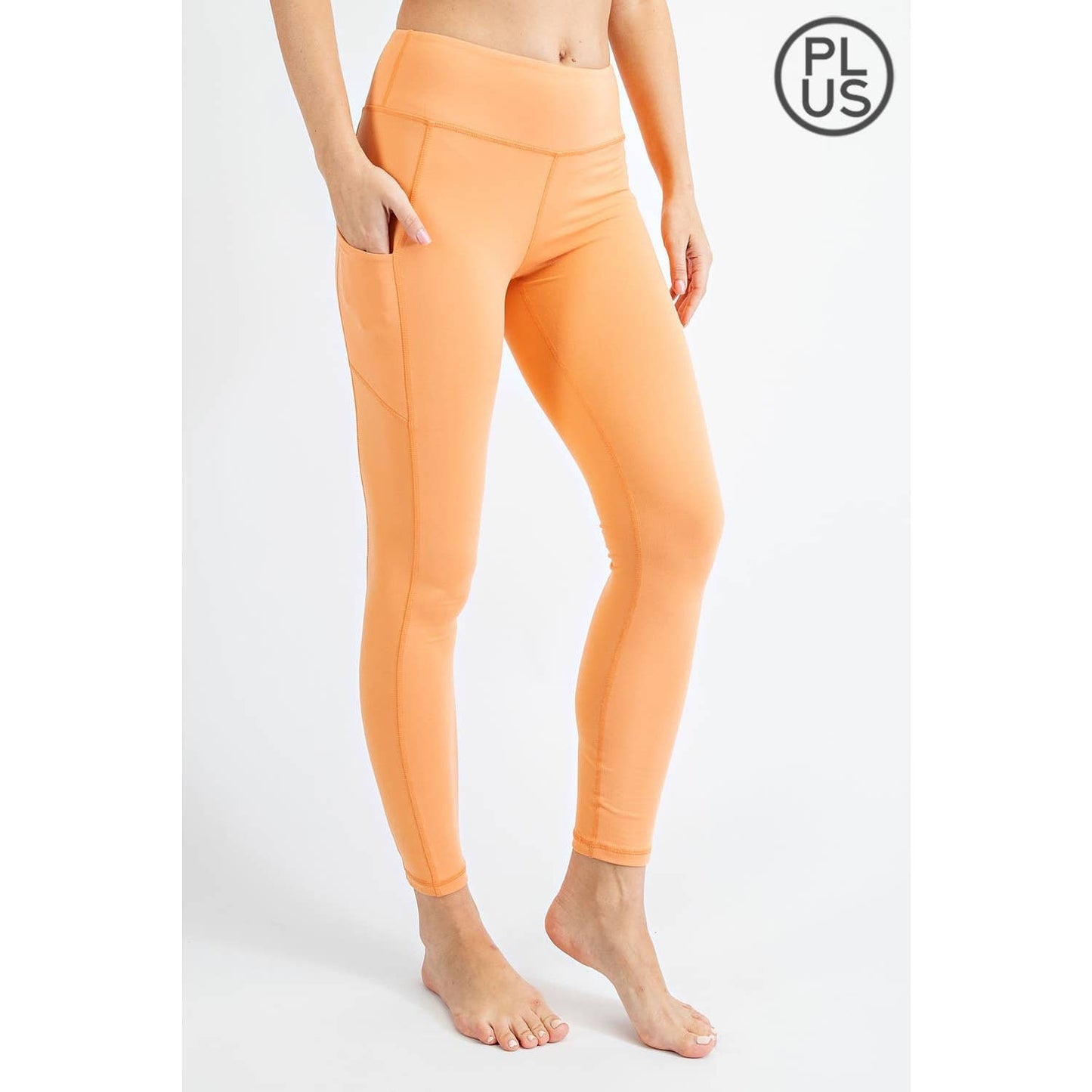 PLUS SIZE BUTTER BASIC LEGGINGS WITH POCKETS: Burgundy / 2X - Mila Rose Boutique, LLC