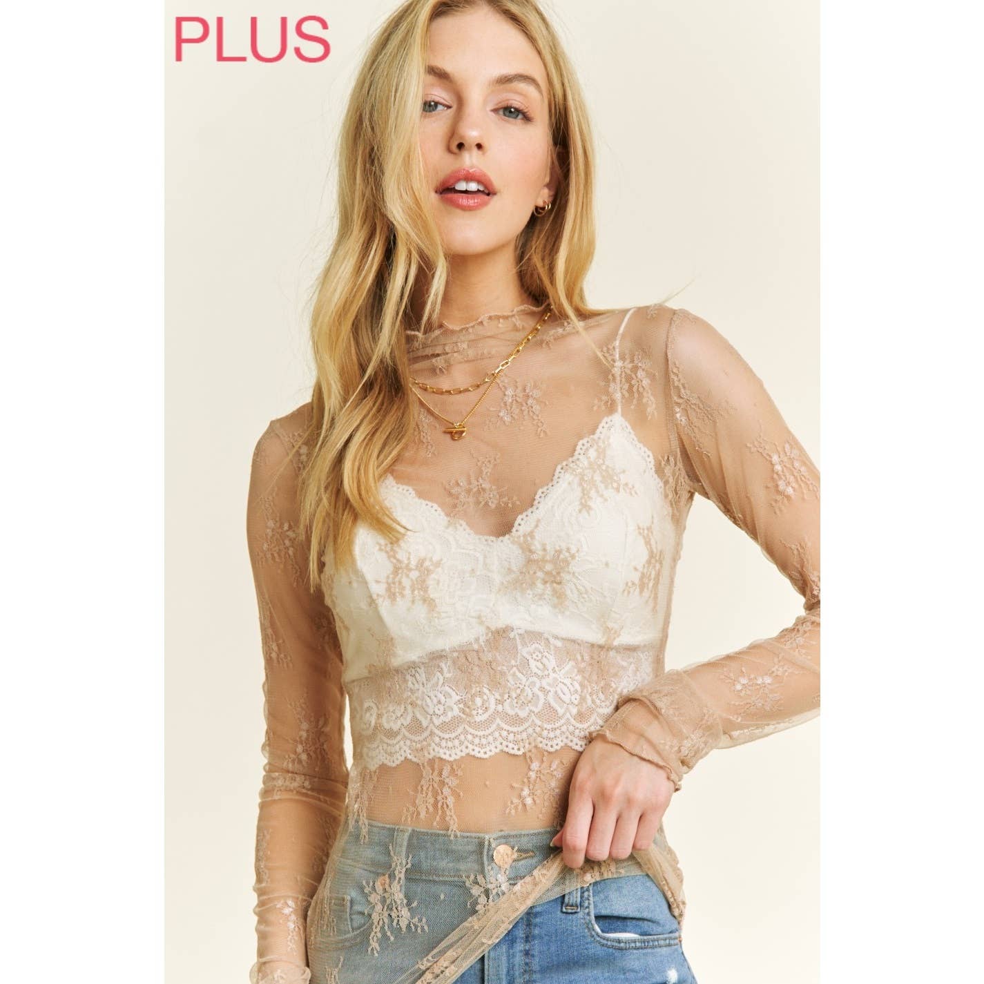 Plus White Sheer Lace Top - Mila Rose Boutique, LLC