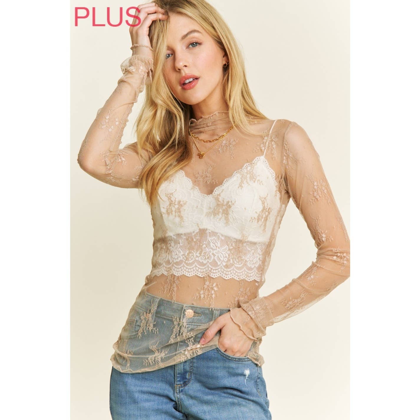 Plus White Sheer Lace Top - Mila Rose Boutique, LLC