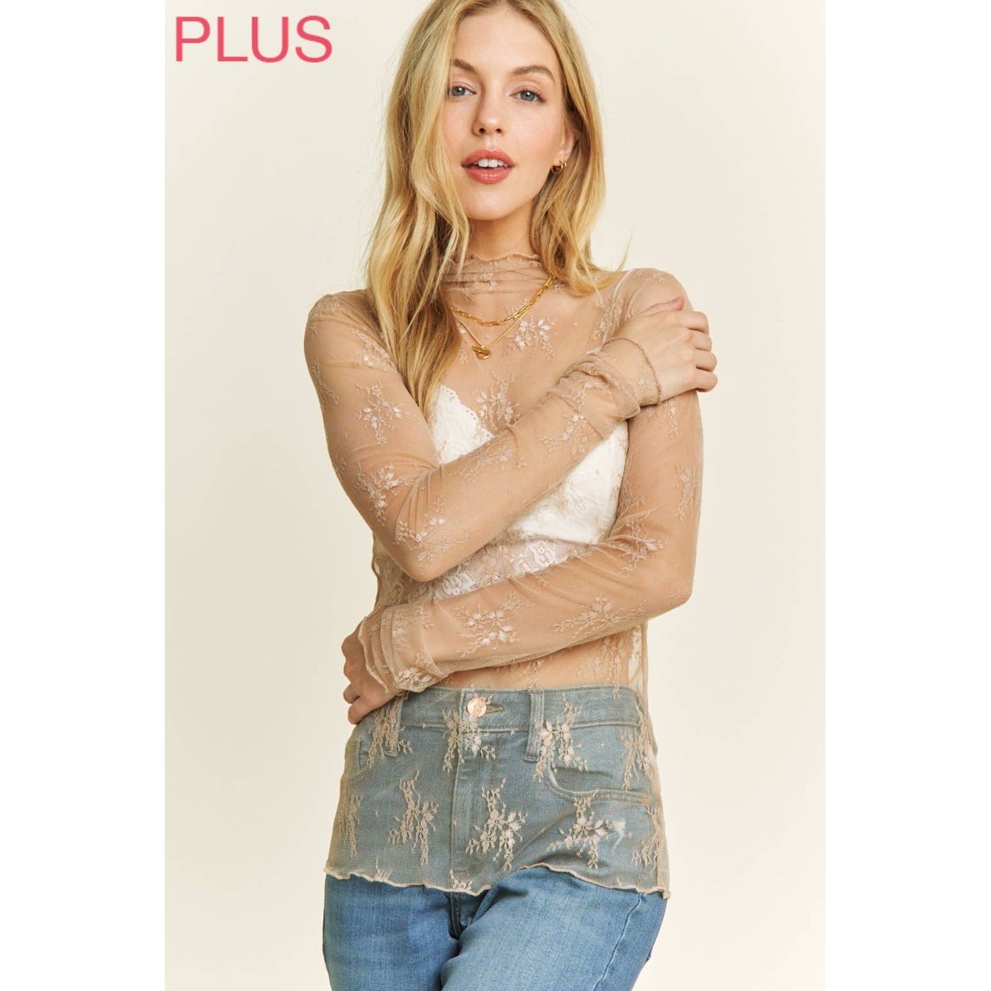 Plus White Sheer Lace Top - Mila Rose Boutique, LLC