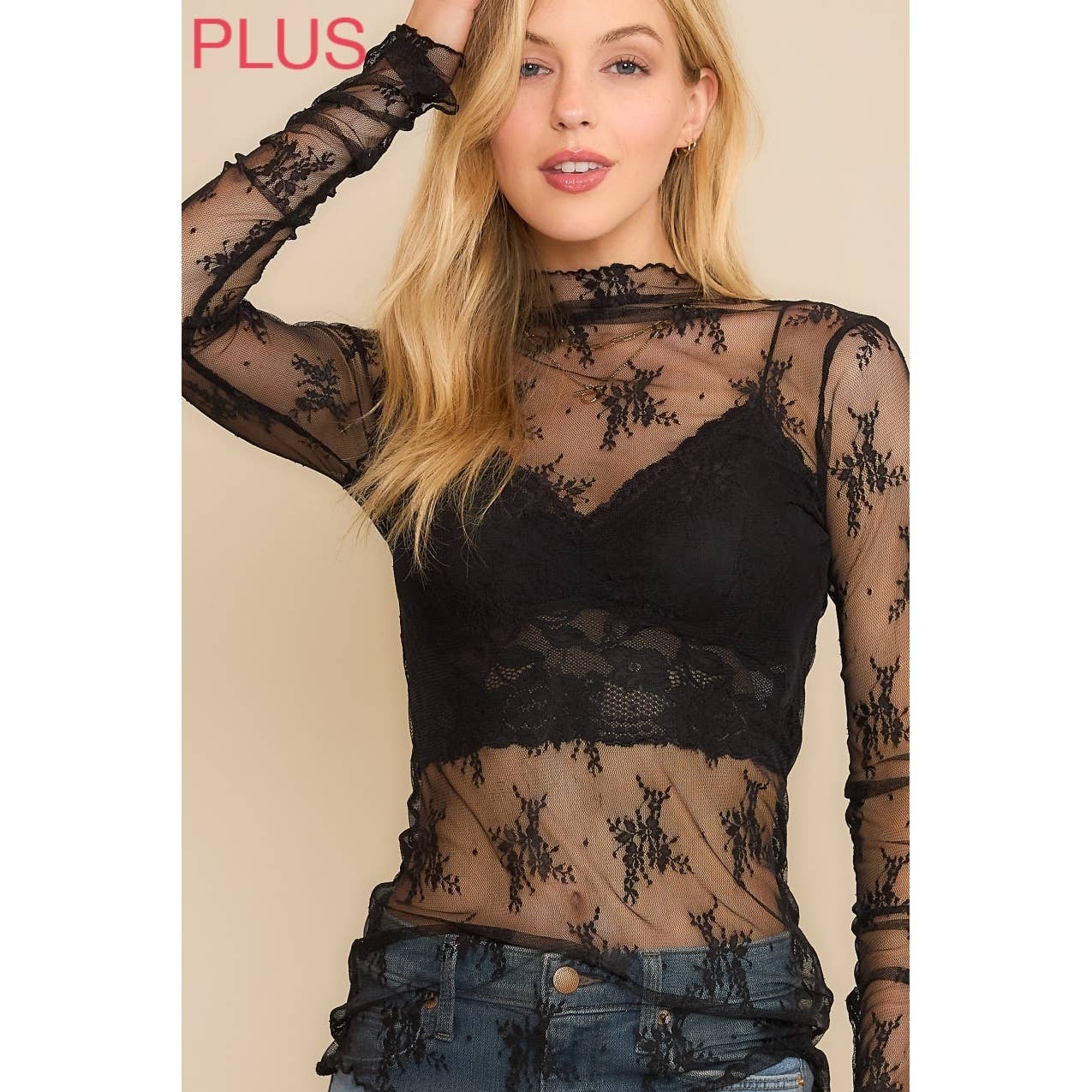 Plus White Sheer Lace Top - Mila Rose Boutique, LLC