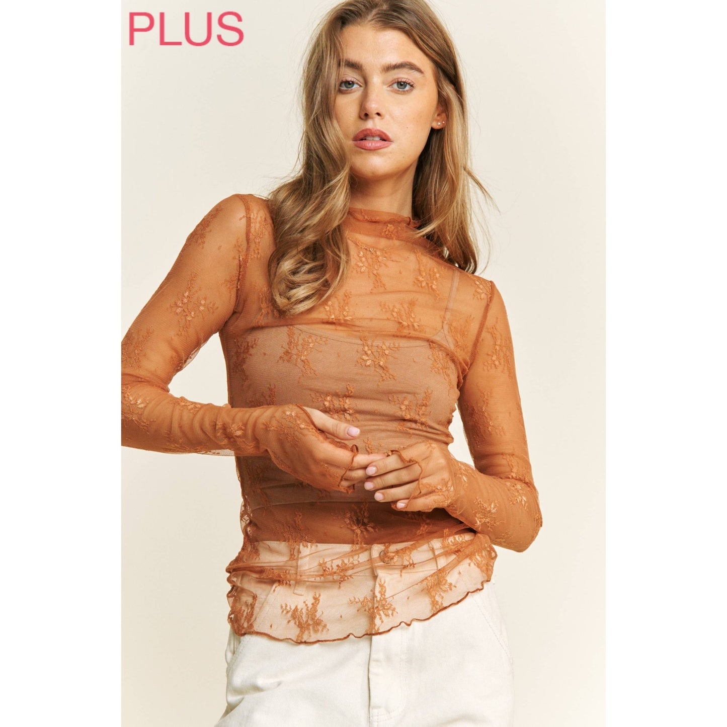 Plus White Sheer Lace Top - Mila Rose Boutique, LLC