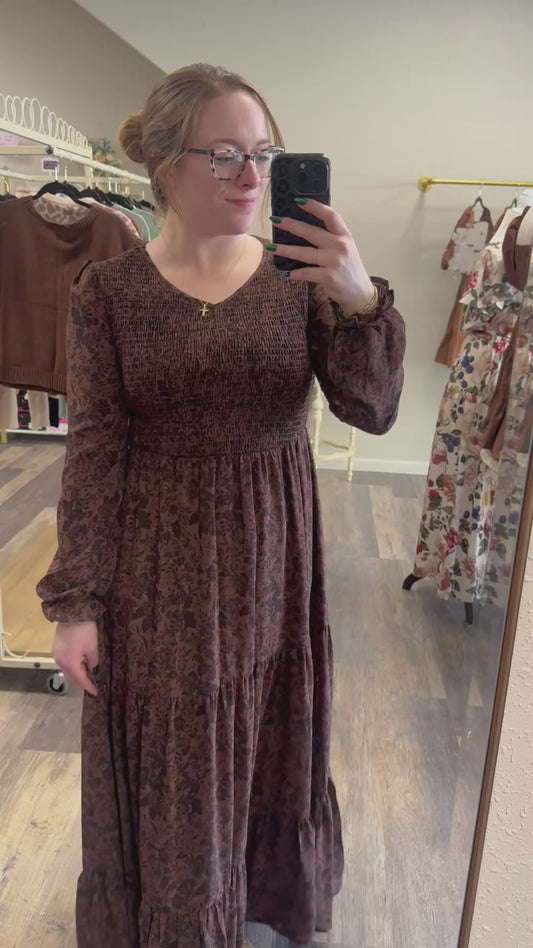 Aurora Brown Floral Maxi
