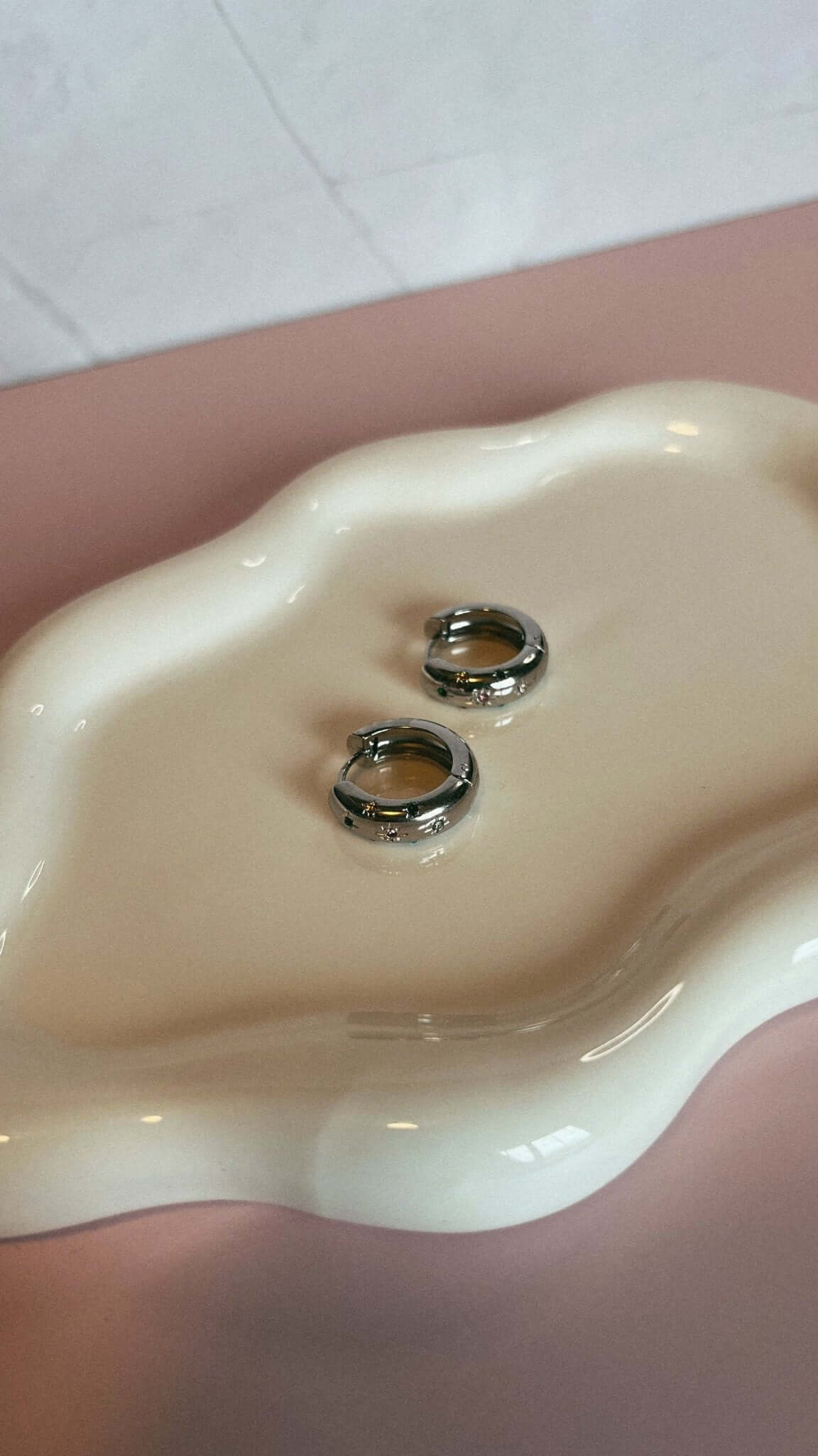 Silver Rainbow CZ Huggies - Mila Rose Boutique, LLC