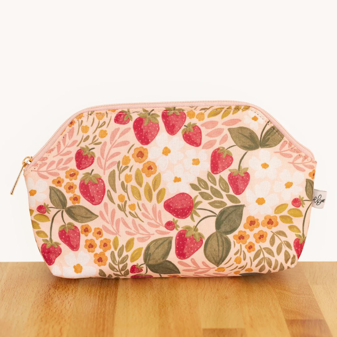 Strawberry Fields Zipper Pouch - Mila Rose Boutique, LLC