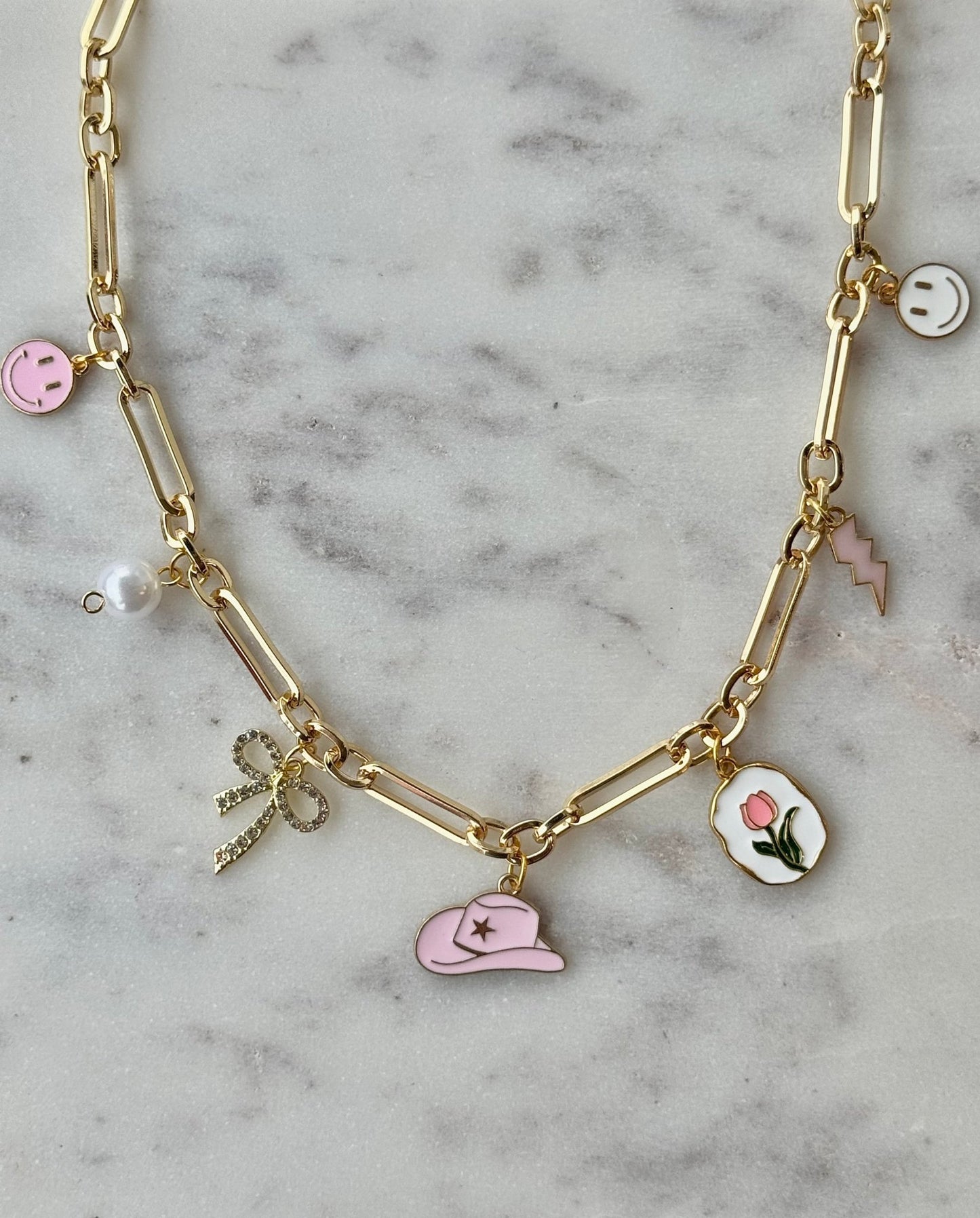 Western Chic Chunky Charm Necklace - Mila Rose Boutique, LLC