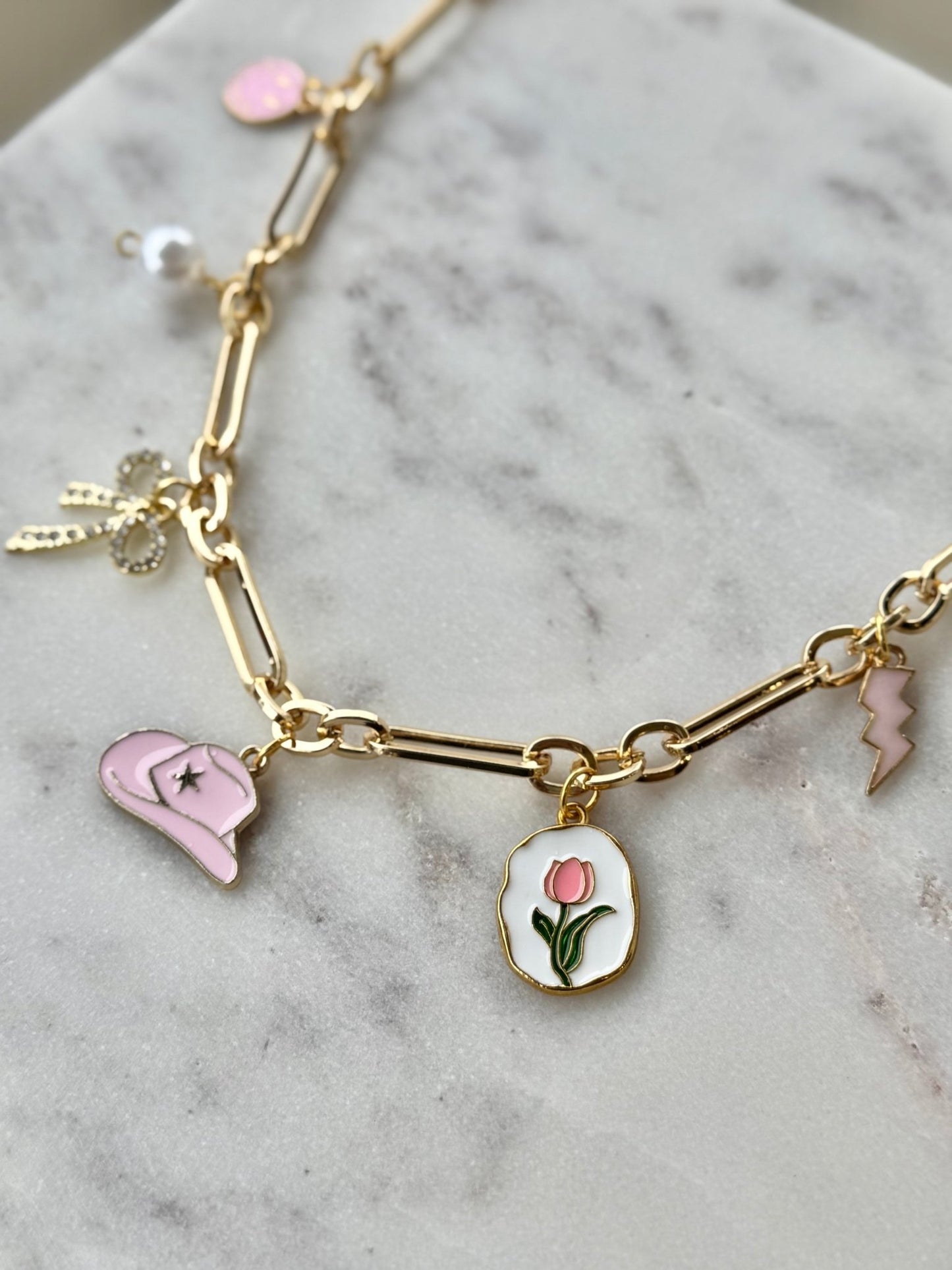 Western Chic Chunky Charm Necklace - Mila Rose Boutique, LLC