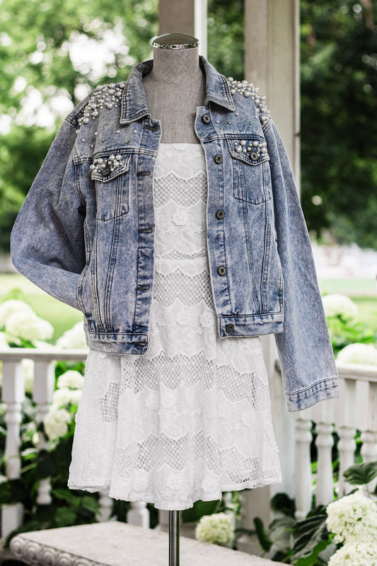 Pearl Studded Denim Jacket
